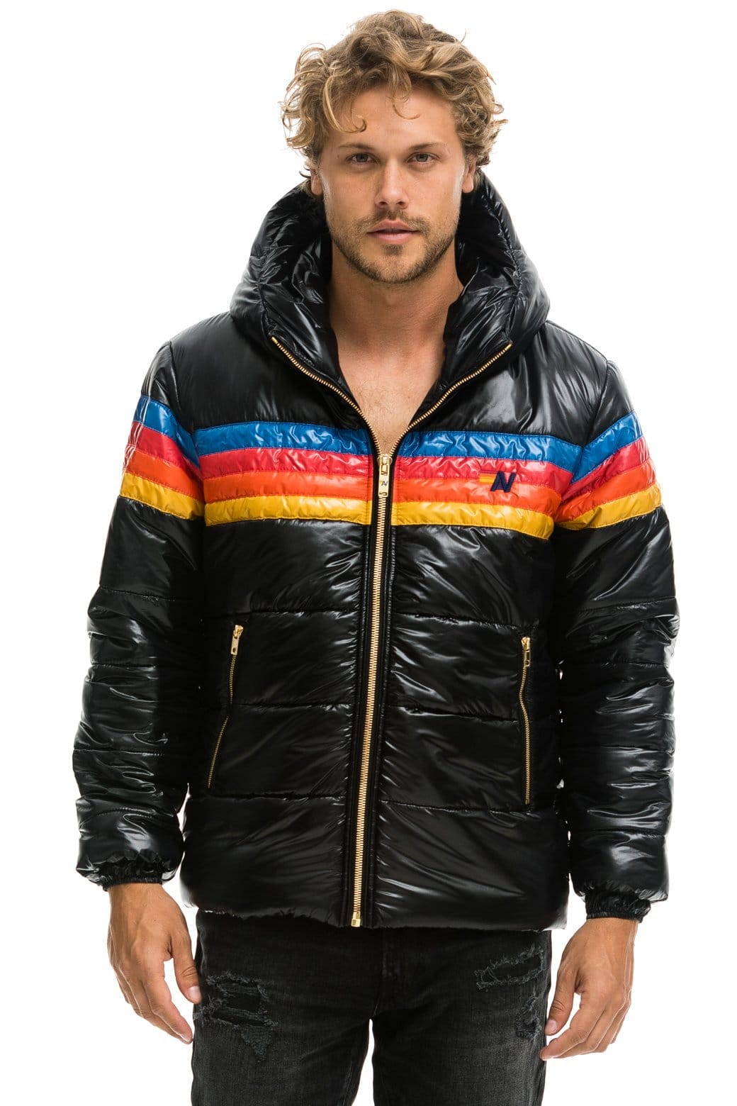 4 STRIPE LUXE TREKKER JACKET - GLOSSY BLACK - Image 5