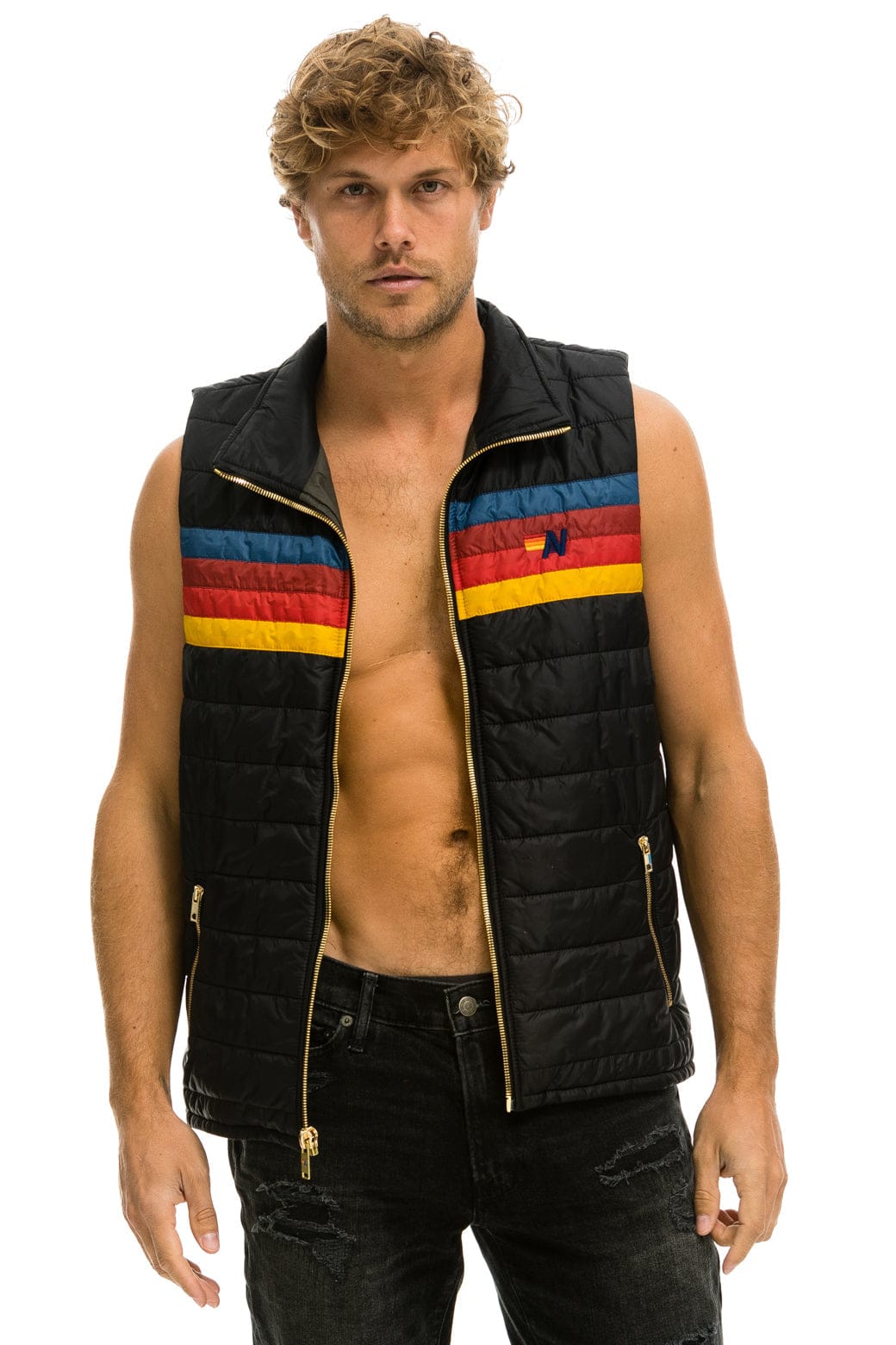MEN'S 4 STRIPE VEST - BLACK - Image 4