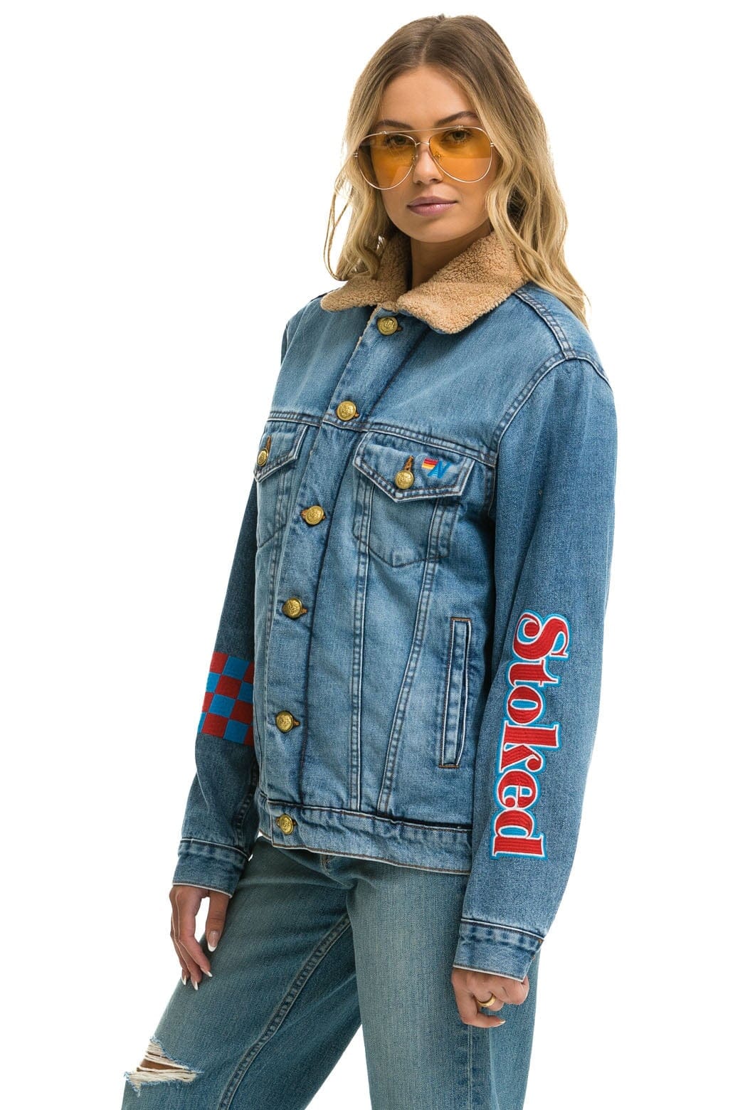 STOKED BOLT SMILEY RANCH SHERPA DENIM JACKET- SUPER LIGHT - Image 7