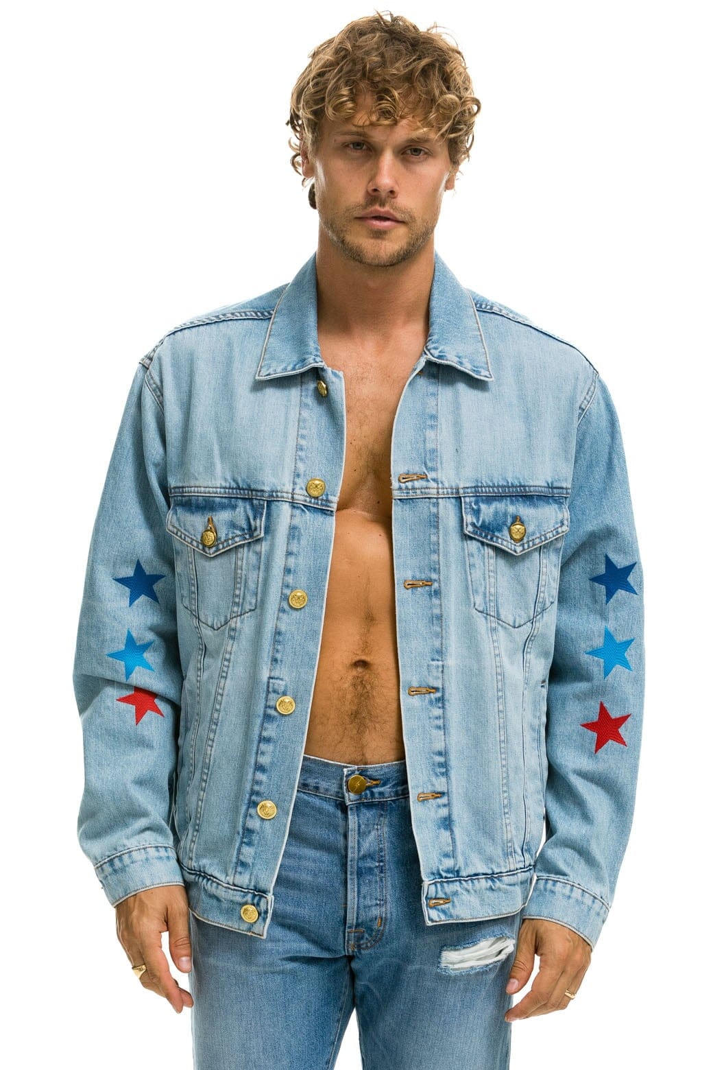 AVIATOR NATION OVERSIZED CONCERT DENIM JACKET - SUPER LIGHT - Image 8