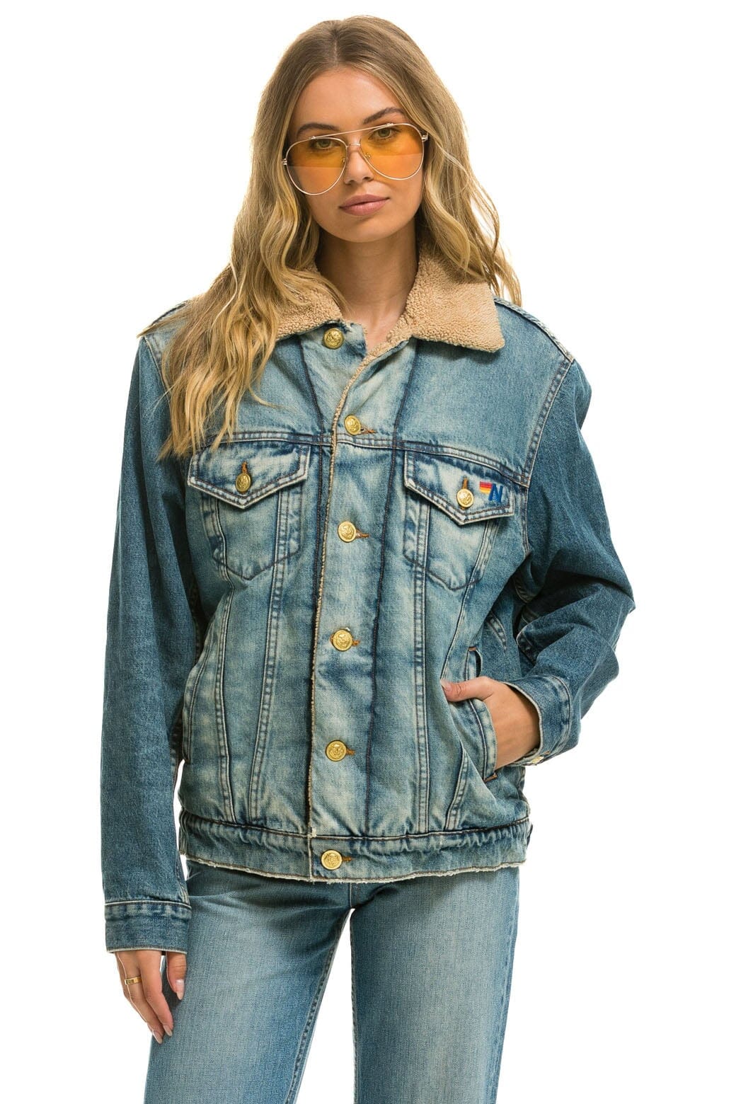 CALI LOVER RANCH SHERPA DENIM JACKET - VINTAGE - Image 3