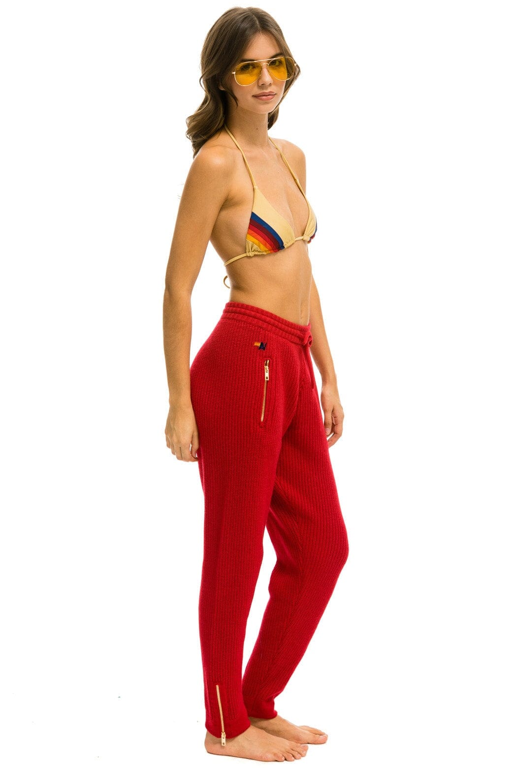 VINTAGE CABIN CASHMERE SWEATER PANT - CHERRY - Image 4