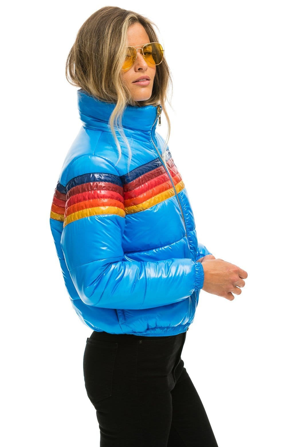 5 STRIPE APRES PUFFER JACKET - GLOSSY BLUE - Image 5