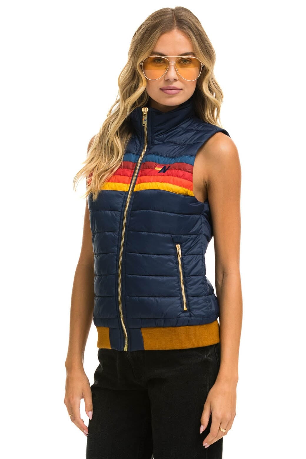 WOMEN'S 5 STRIPE VEST - NAVY - Image 4