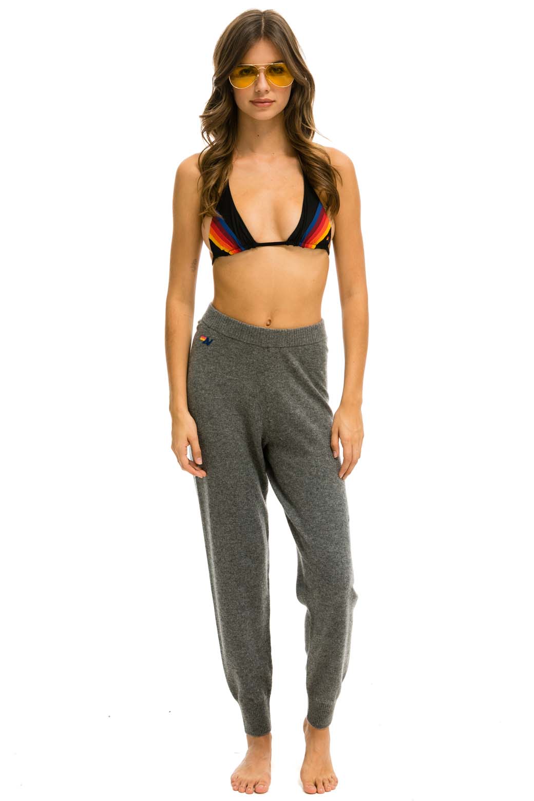 BOLT CASHMERE LIGHT SWEATER PANT - DEEP HEATHER // BLACK BOLT - Image 4