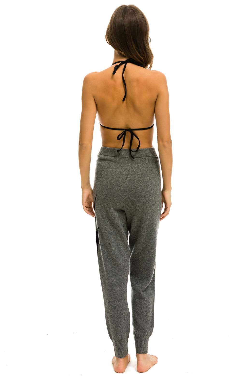 BOLT CASHMERE LIGHT SWEATER PANT - DEEP HEATHER // BLACK BOLT - Image 9