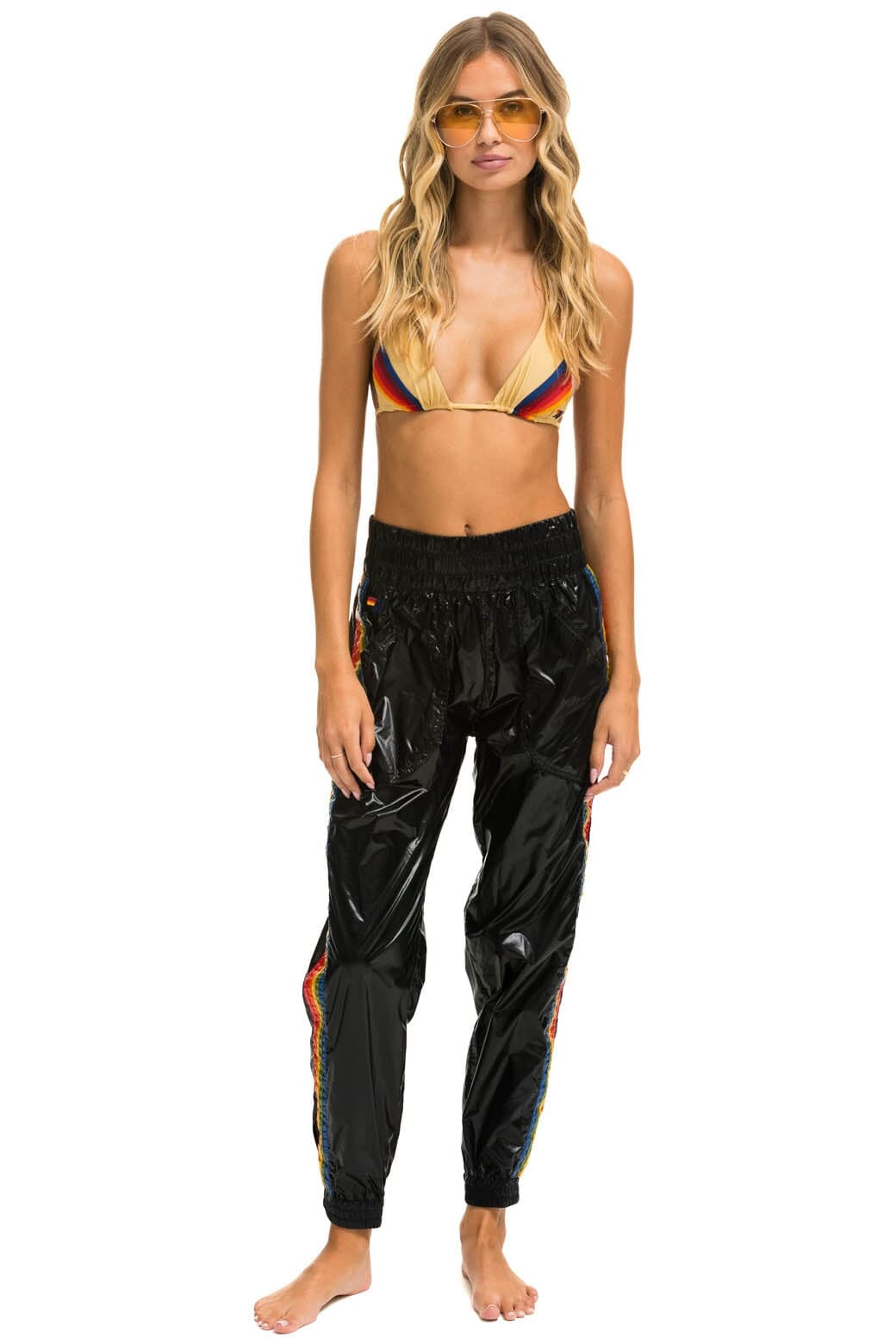 Alternative view of 5 STRIPE HI RISE WIND PANT - BLACK
