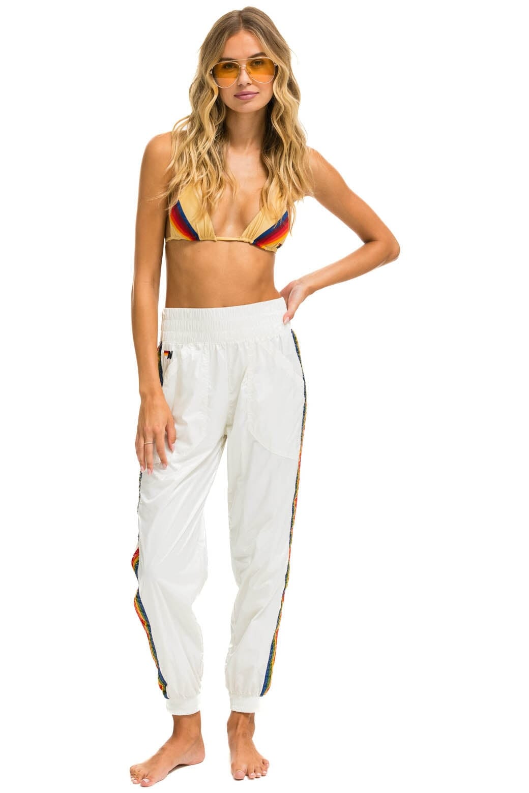 Alternative view of 5 STRIPE HI RISE WIND PANT - VINTAGE WHITE