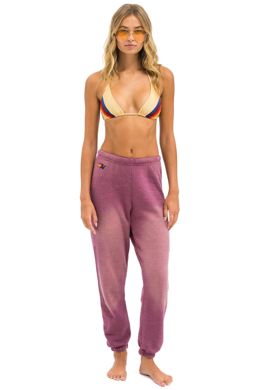 Alternative view of BOLT STITCH SWEATPANTS - FADED BERRY