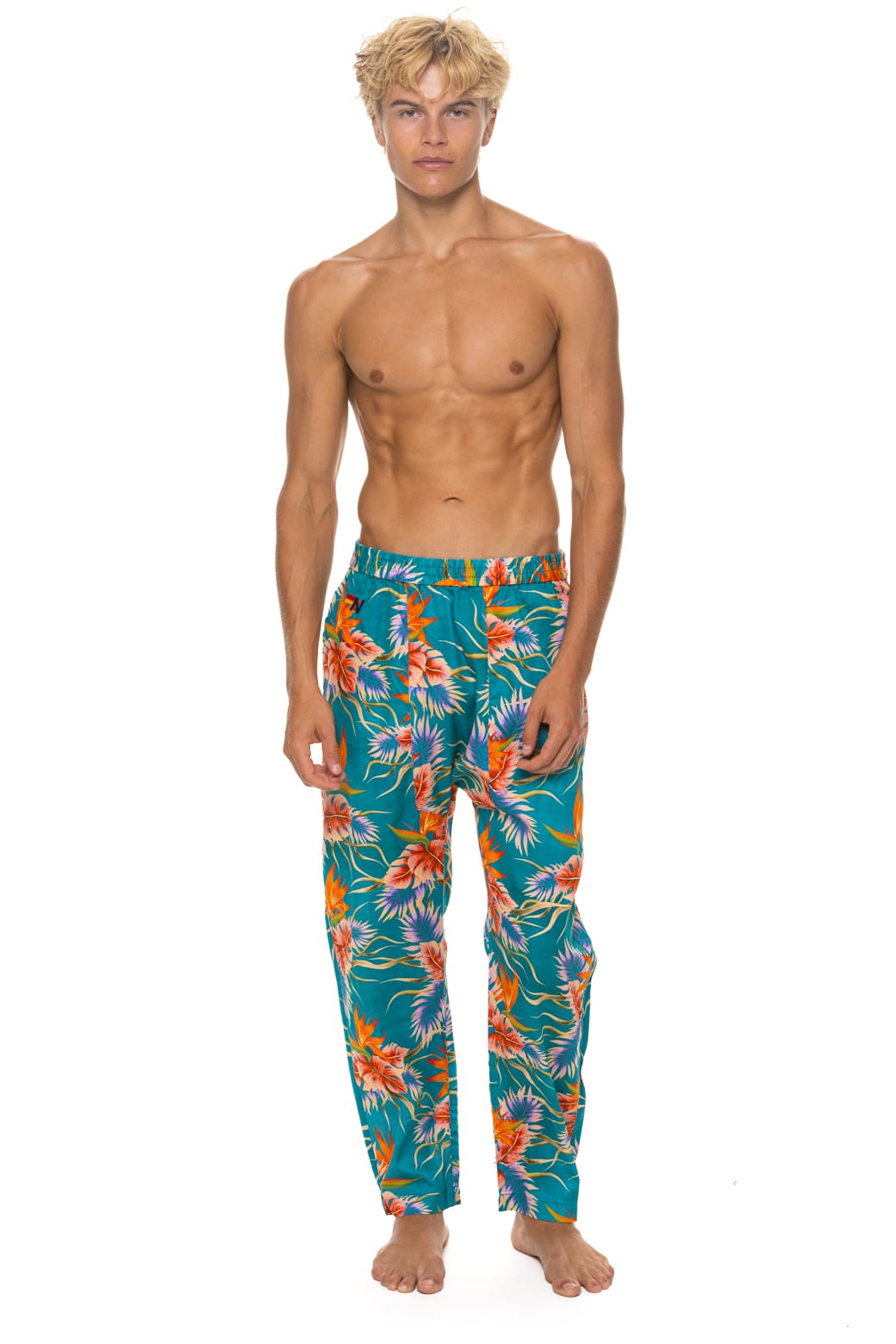 Alternative view of UNISEX COTTON LUXE POPLIN RELAXED PANT - BLUE // HAWAII