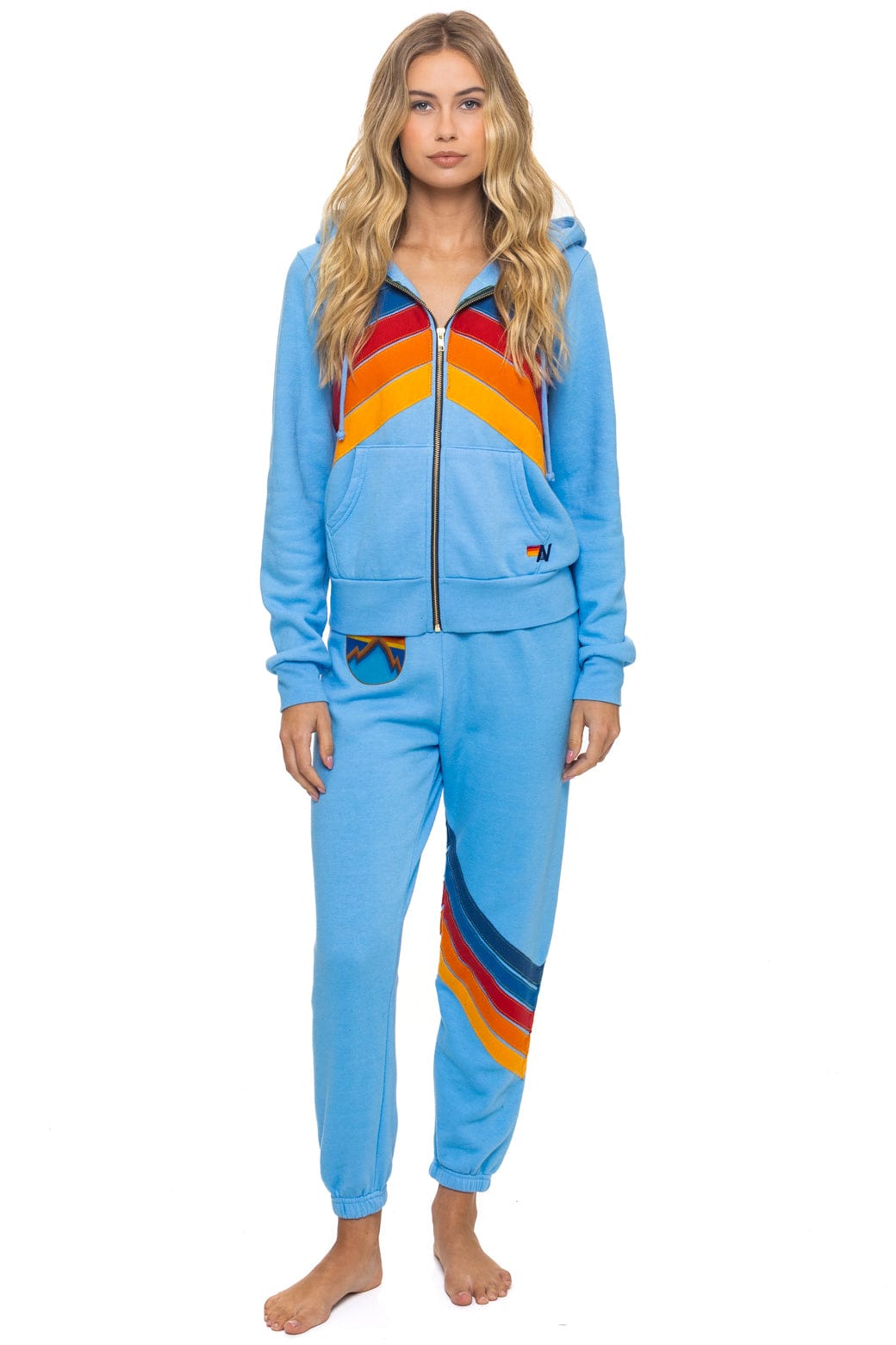 Alternative view of ALL SEASONS CIRCLE CHEVRON SWEATPANTS - SKY
