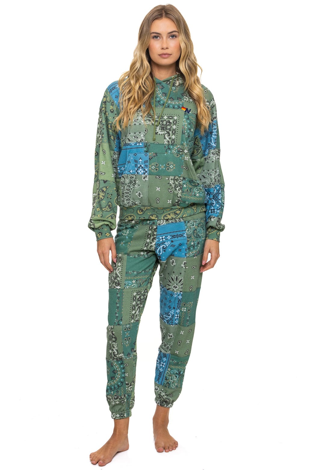Alternative view of BANDANA QUILTED SWEATPANTS - GREEN