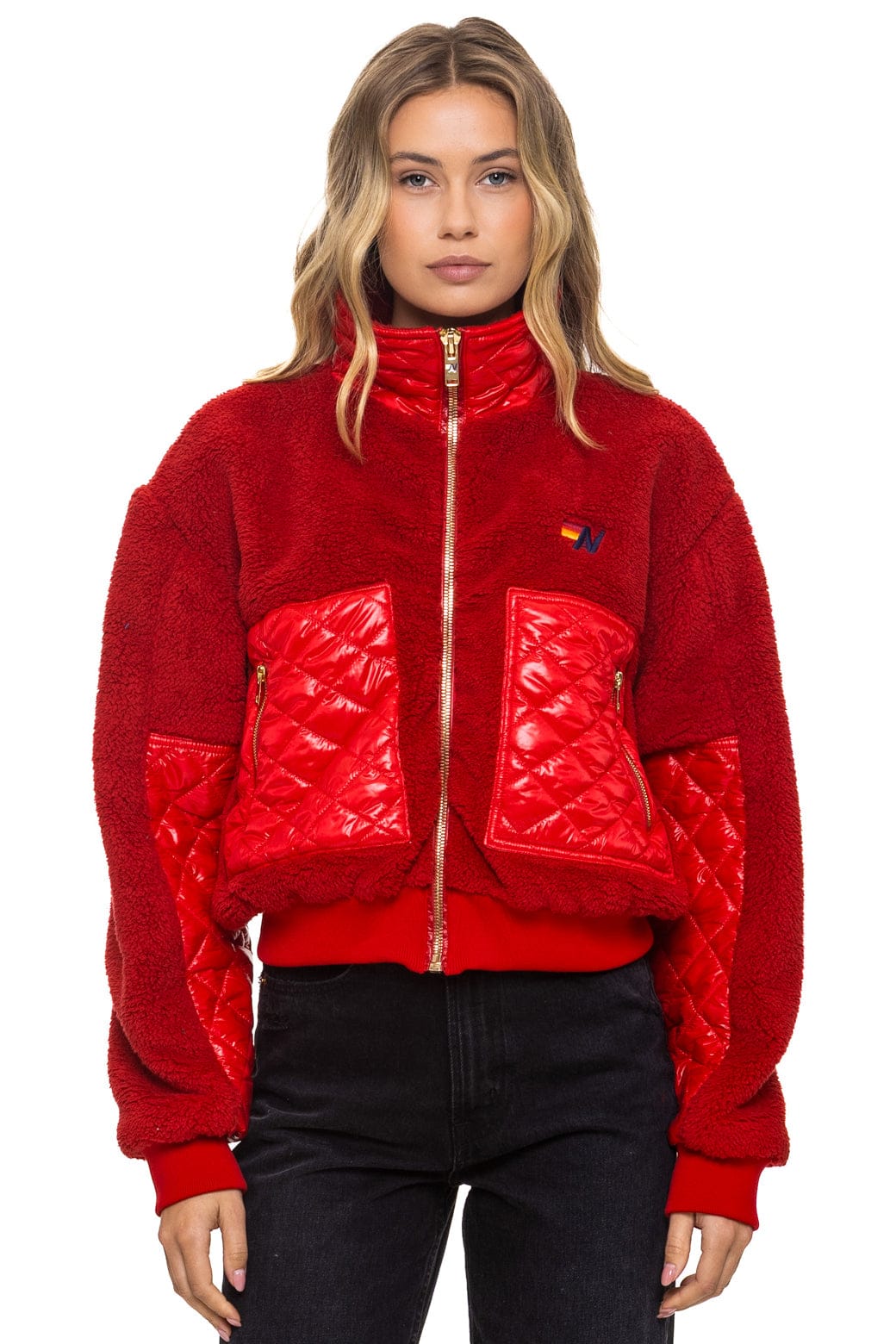 TEDDY FULL ZIP JACKET - CHERRY
