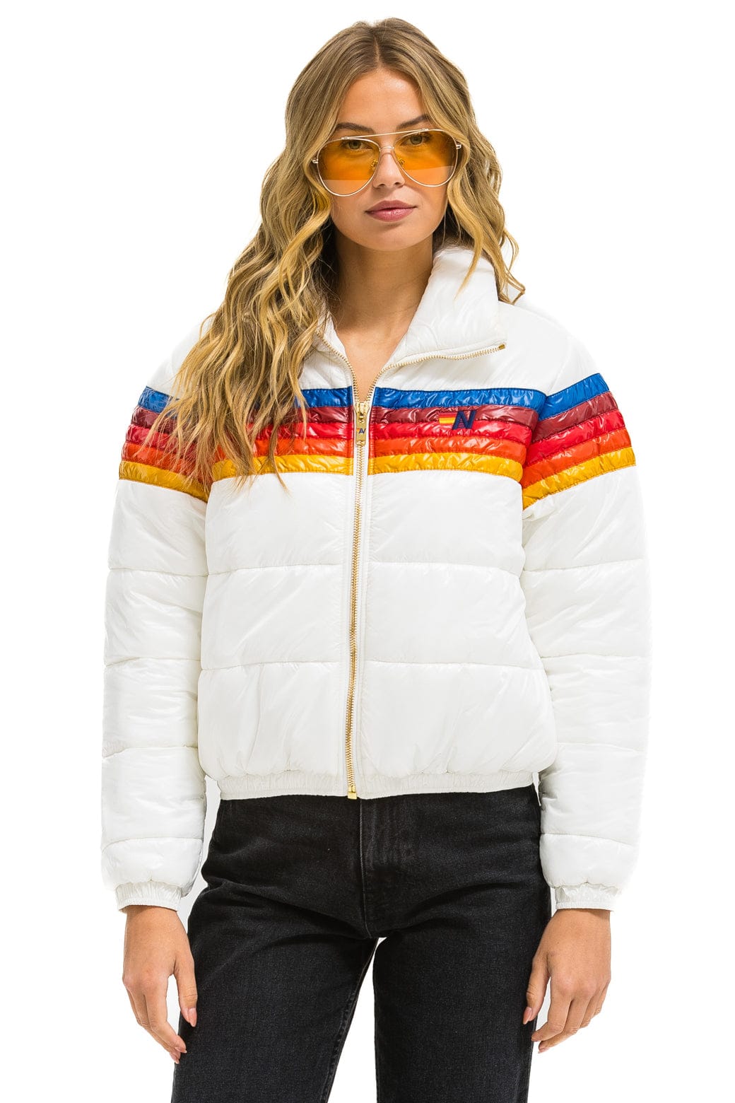 5 STRIPE APRES JACKET - GLOSSY WHITE