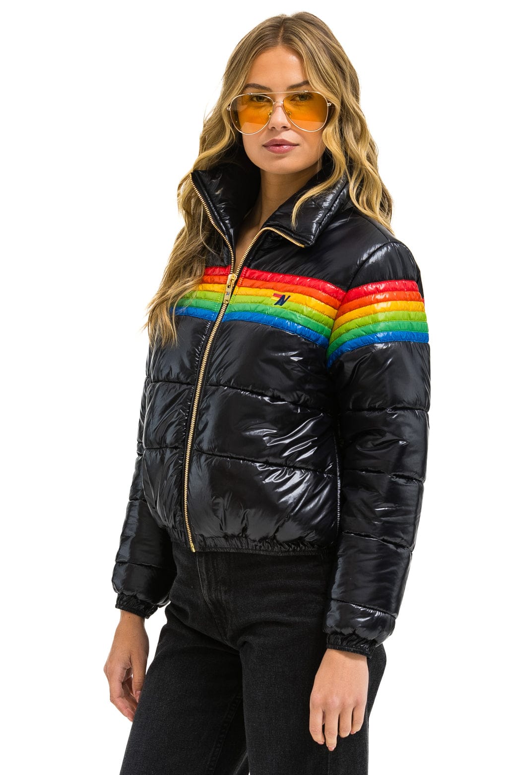 Alternative view of 6 STRIPE LUXE APRES PUFFER JACKET - GLOSSY BLACK