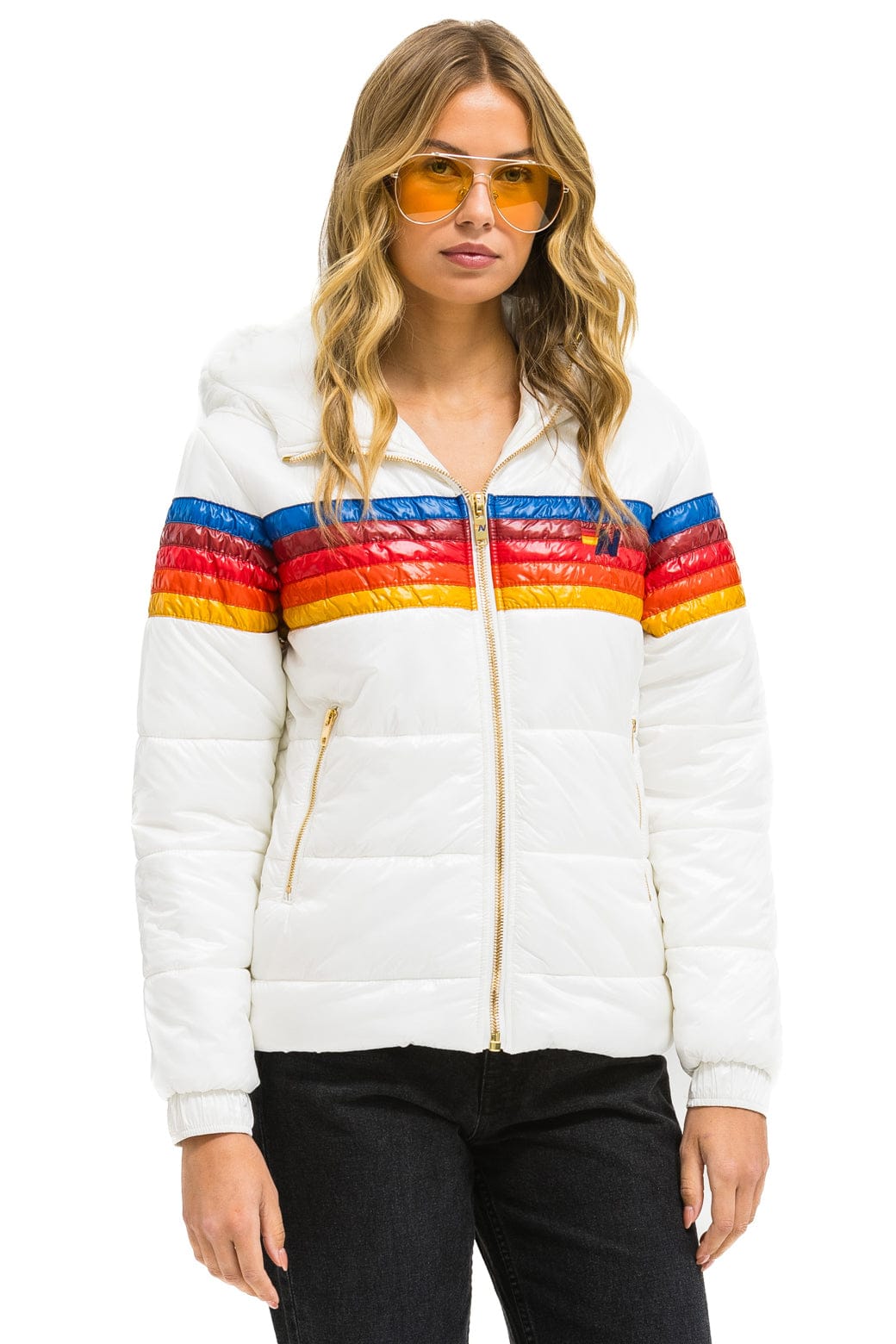 Alternative view of 5 STRIPE TREKKER JACKET - GLOSSY WHITE