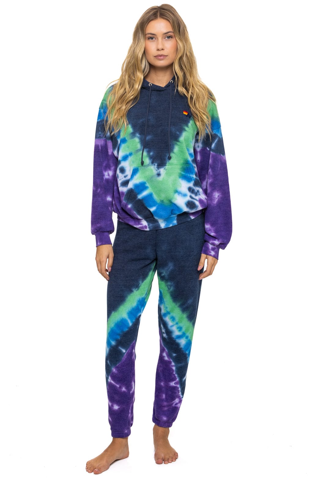 Alternative view of HAND DYED V SWEATPANTS - TIE DYE MIDNIGHT // PURPLE