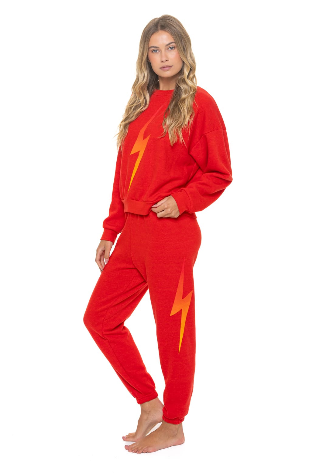 Alternative view of BOLT FADE SWEATPANTS - RED // RED // YELLOW