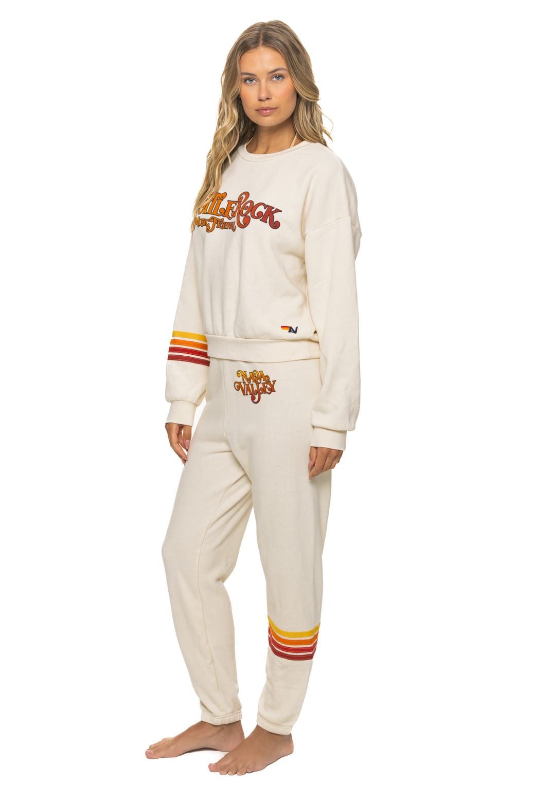 Alternative view of BOTTLEROCK 2026 RUGBY STITCH SWEATPANTS - VINTAGE WHITE