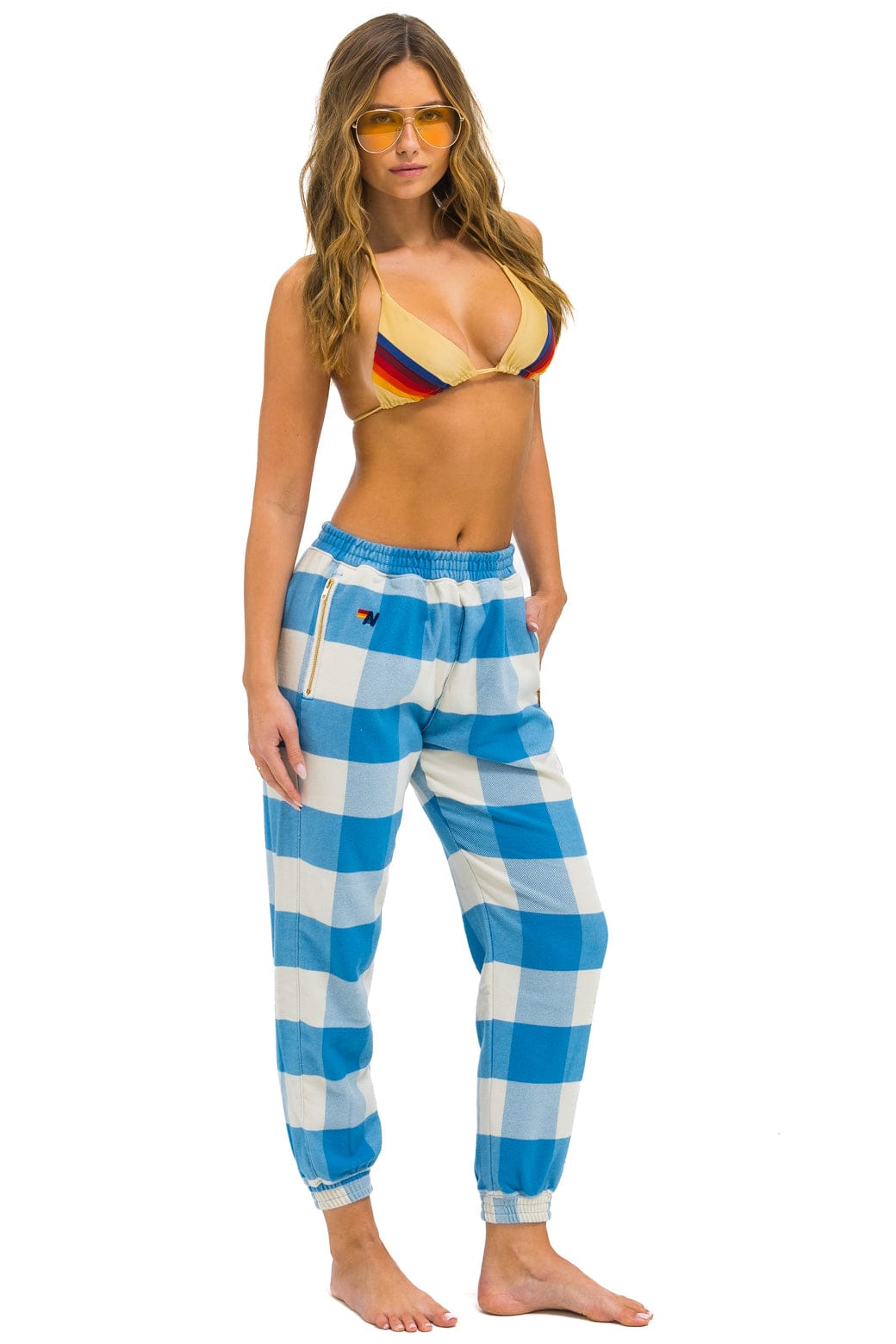 Alternative view of PLAID LODGE PANT - SKY PLAID
