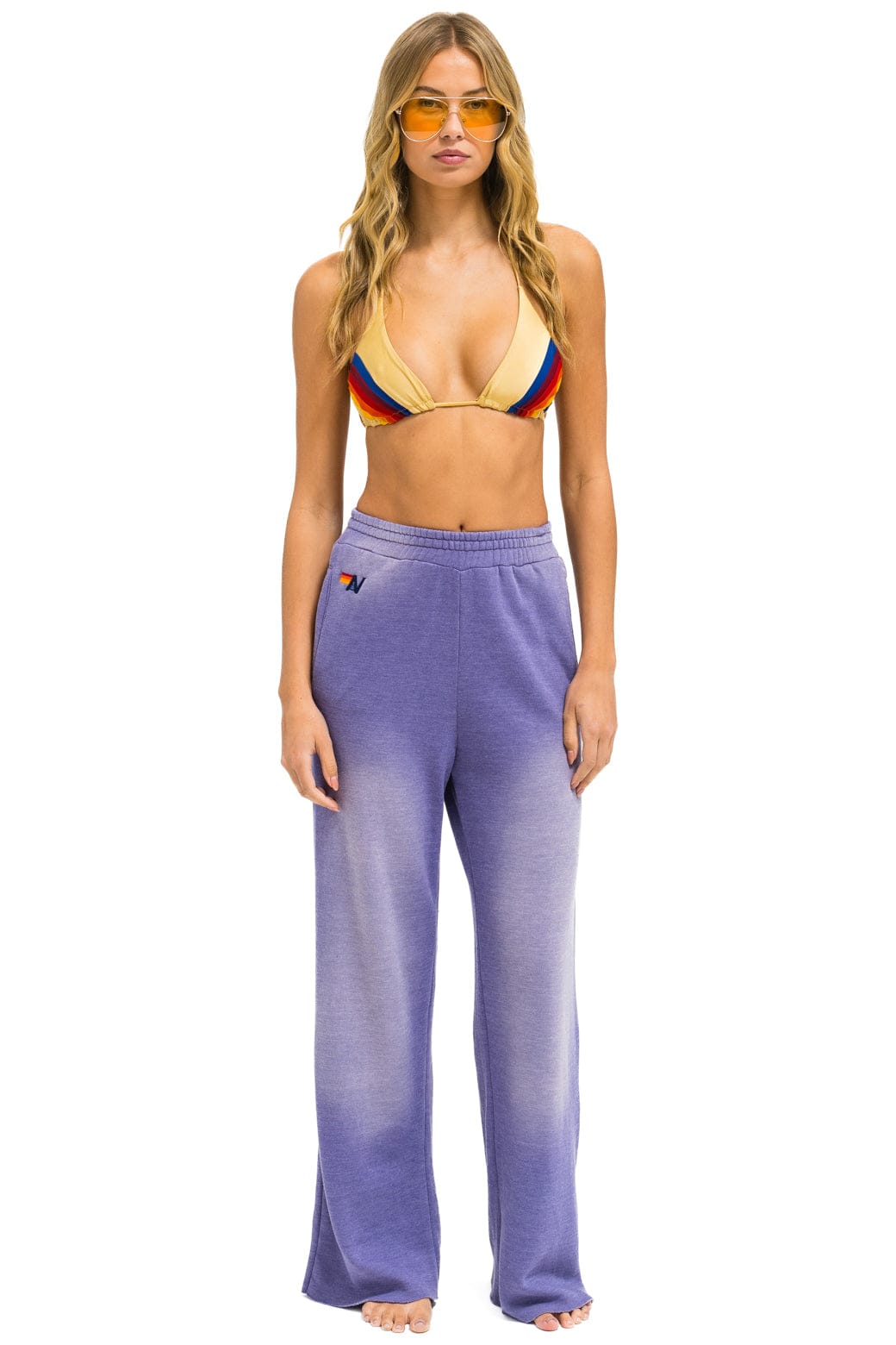 Alternative view of ESSENTIAL WIDE LEG POCKET SWEATPANTS - FADED GRAPE