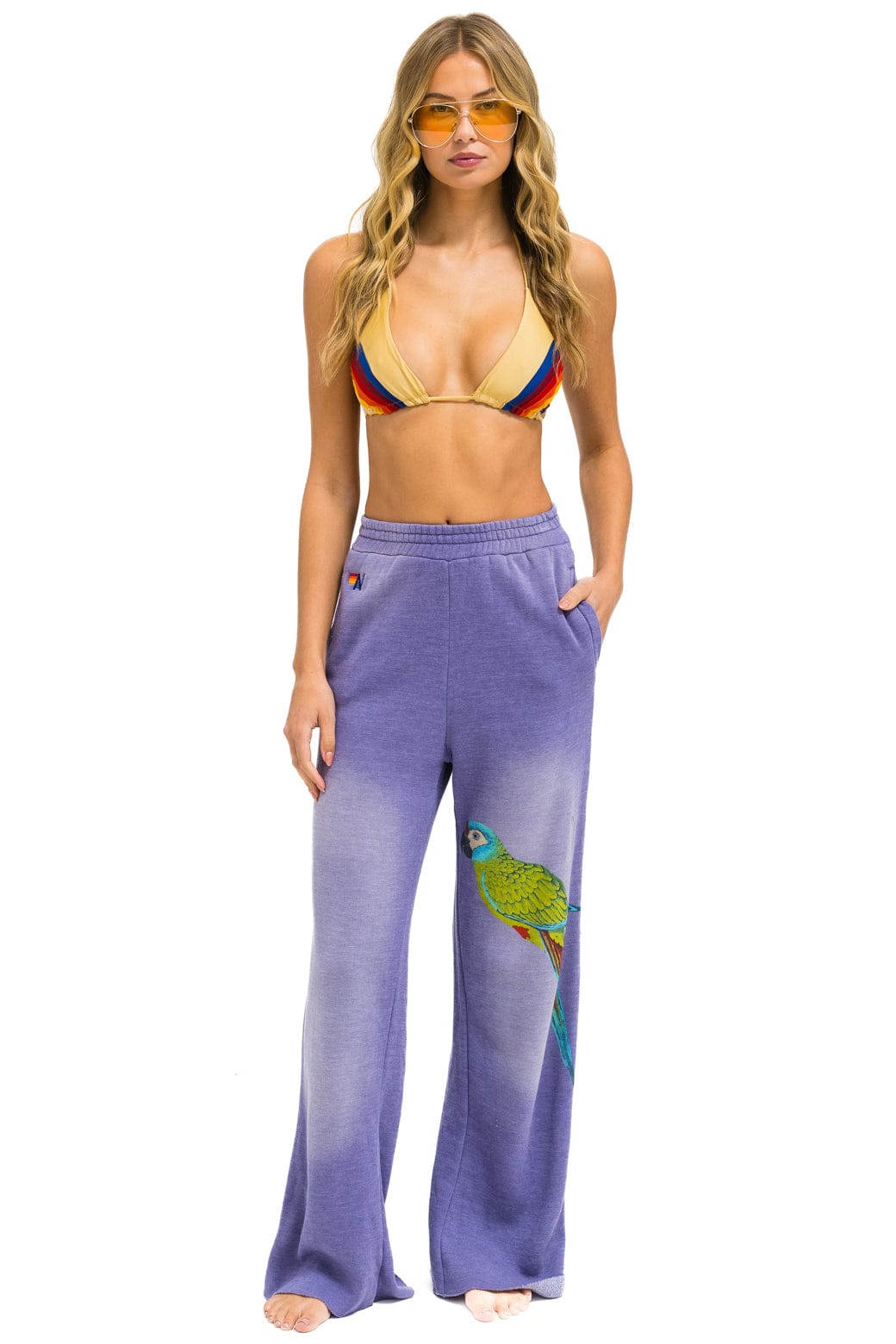 Alternative view of PARROT WIDE LEG POCKET SWEATPANTS - FADED GRAPE