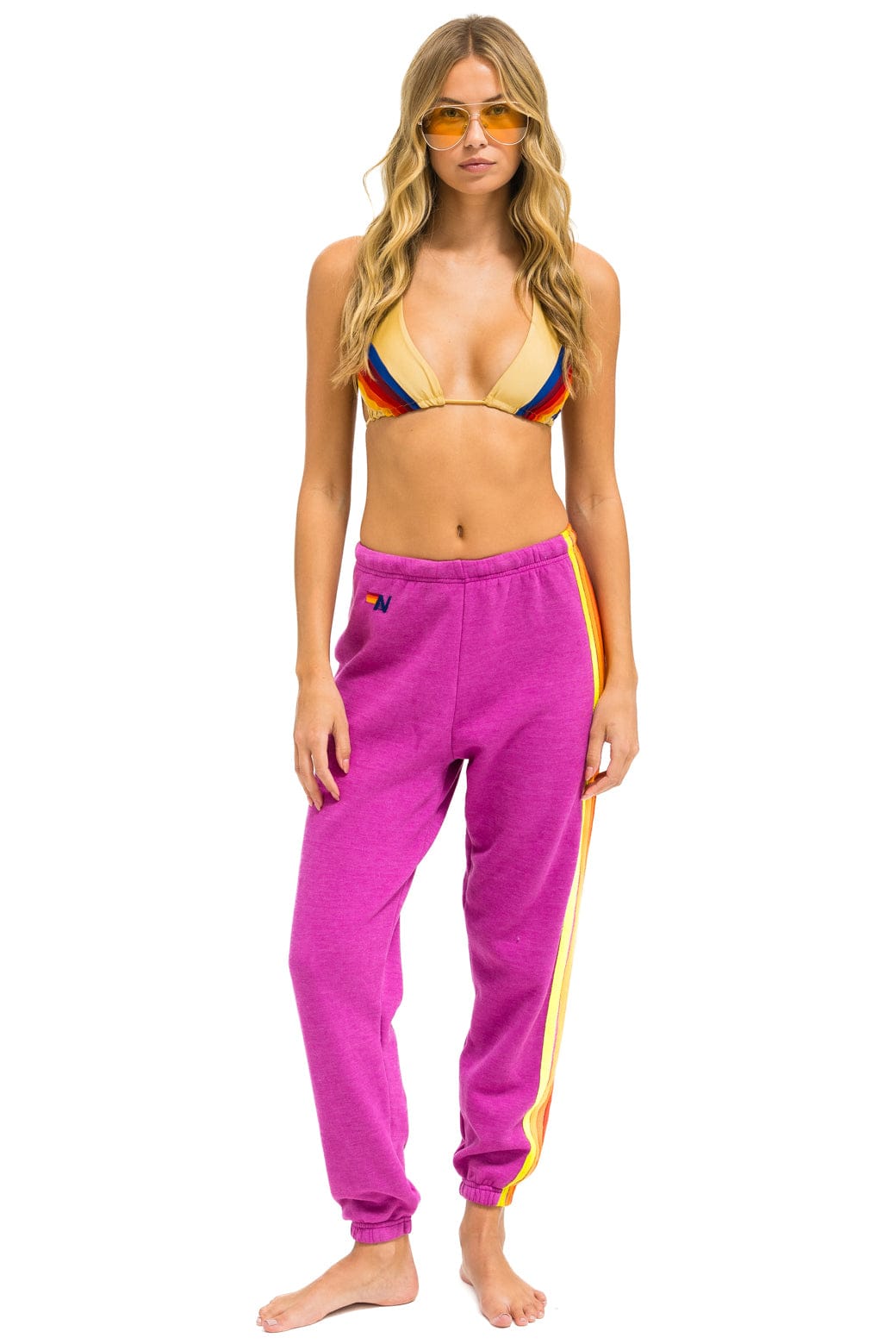 Alternative view of 5 STRIPE SWEATPANTS - MAGENTA // ORANGE // YELLOW