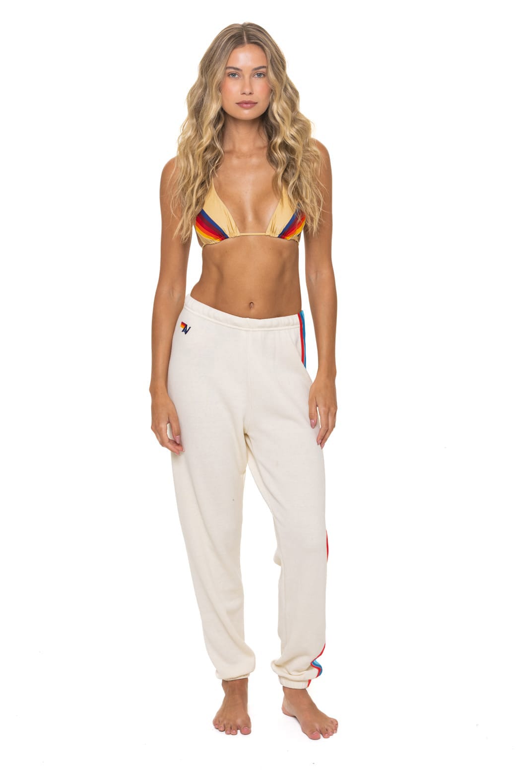 Alternative view of WOMEN'S 5 STRIPE AMERICA SWEATPANTS - VINTAGE WHITE // USA