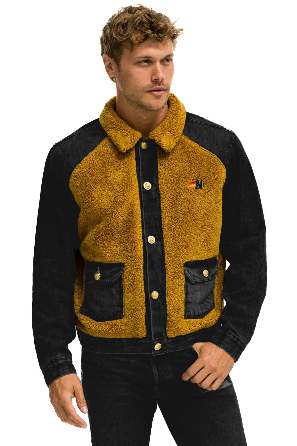 Alternative view of ASPEN SHERPA UNISEX DENIM JACKET - BLACK HONEY
