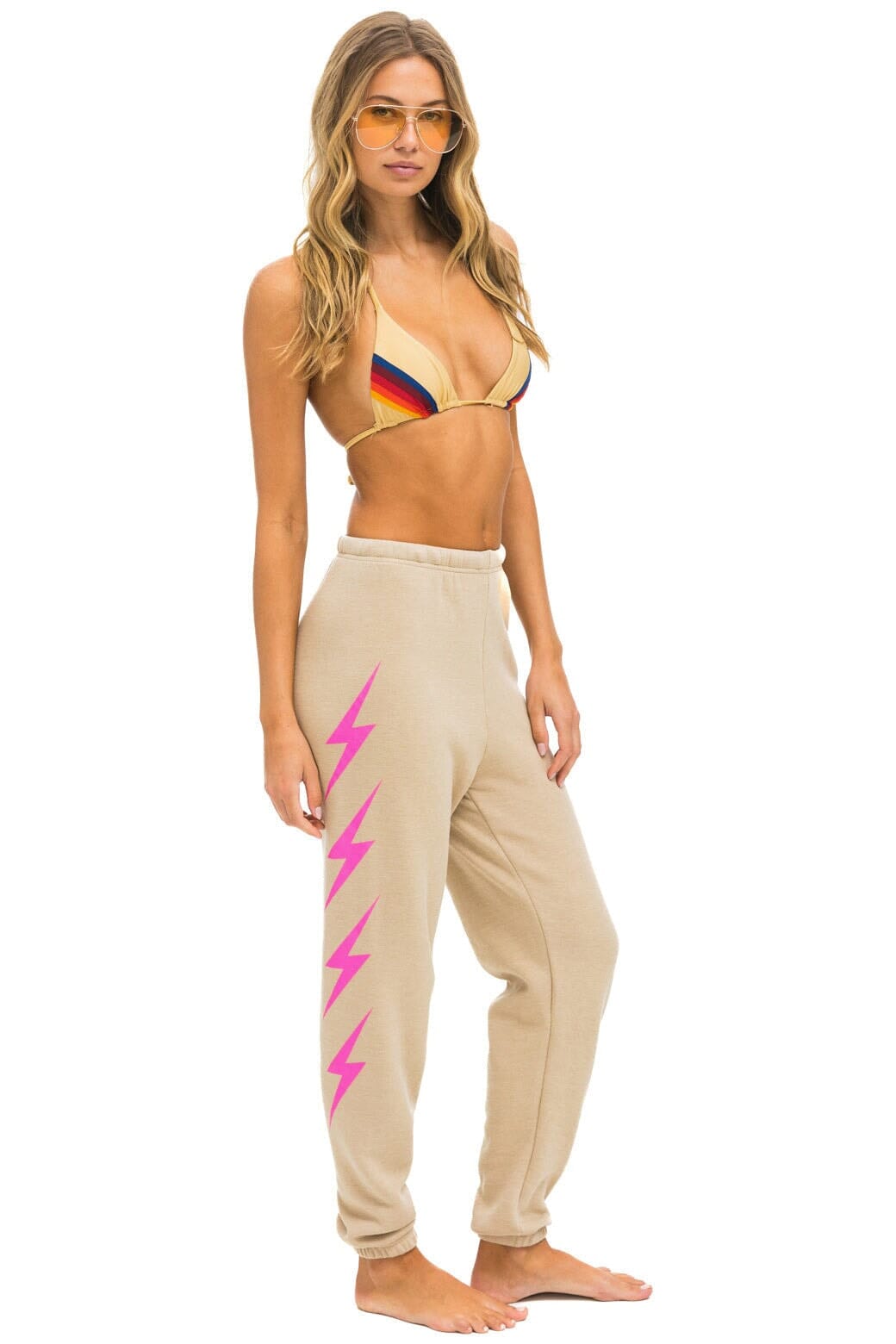 Alternative view of BOLT 4 SWEATPANTS - SAND // NEON PINK
