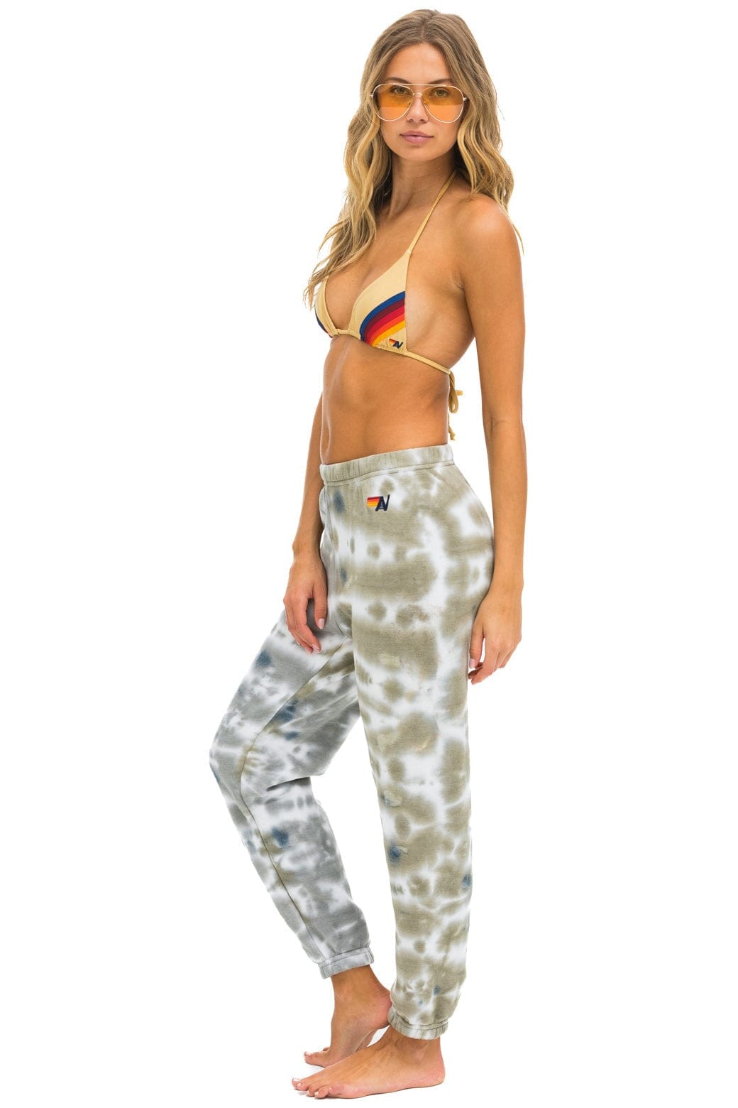 Alternative view of HAND DYED SWEATPANTS - TIE DYE GREY //  OLIVE