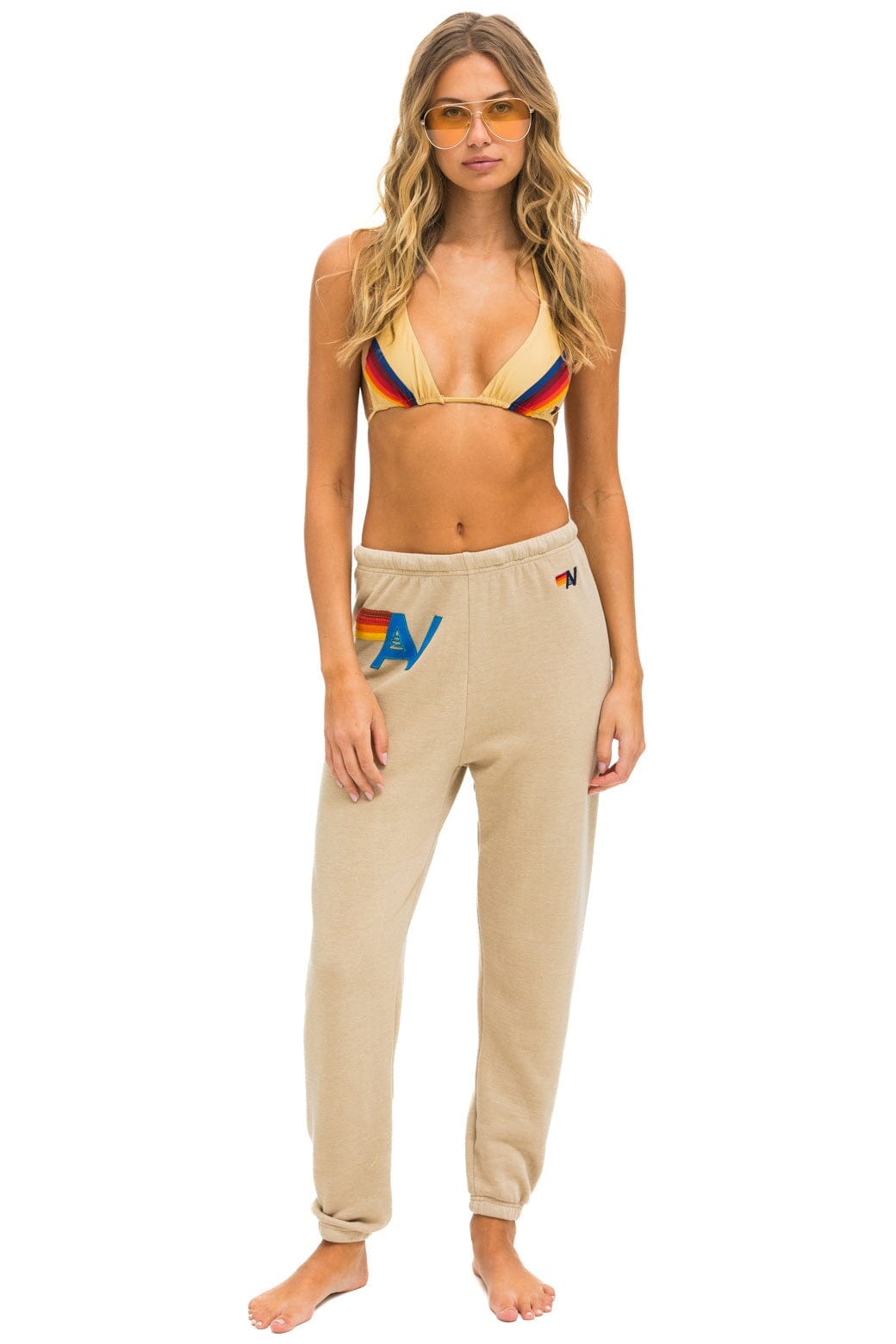 Alternative view of LOGO STITCH SWEATPANTS - SAND