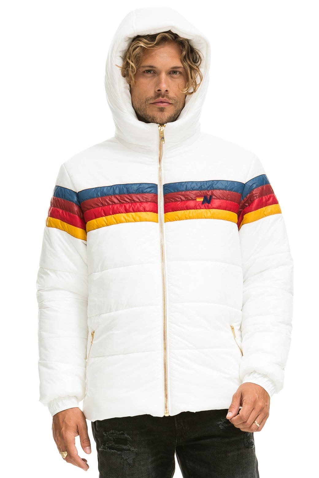 Alternative view of 4 STRIPE LUXE TREKKER JACKET - GLOSSY WHITE