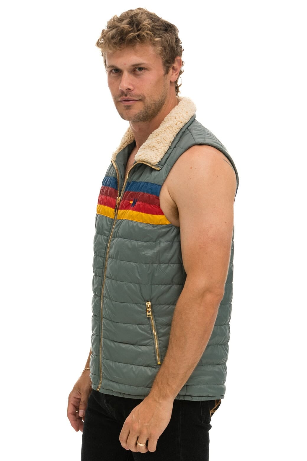 Alternative view of MEN'S 4 STRIPE VEST SHERPA - SEDONA