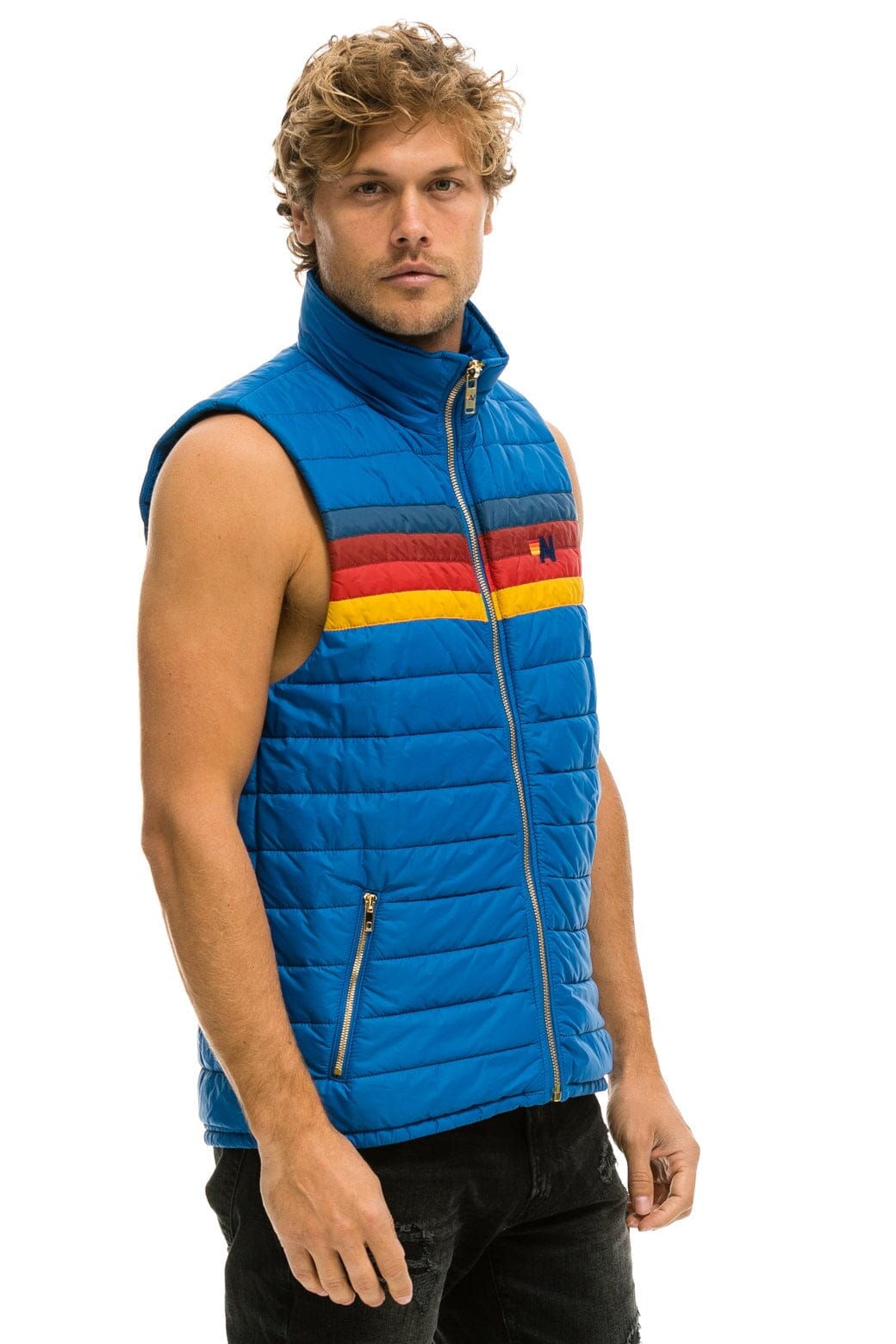 Alternative view of MEN'S 4 STRIPE VEST - SNORKEL BLUE