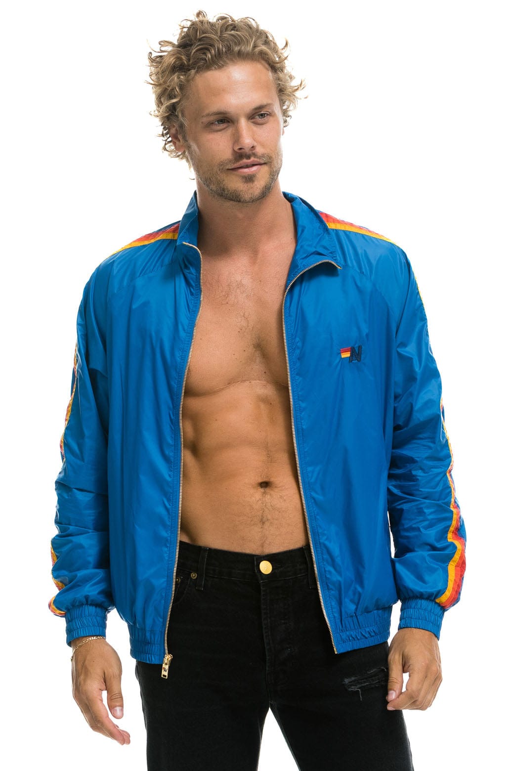 Alternative view of MEN'S 4 STRIPE WINDBREAKER -  SNORKEL BLUE