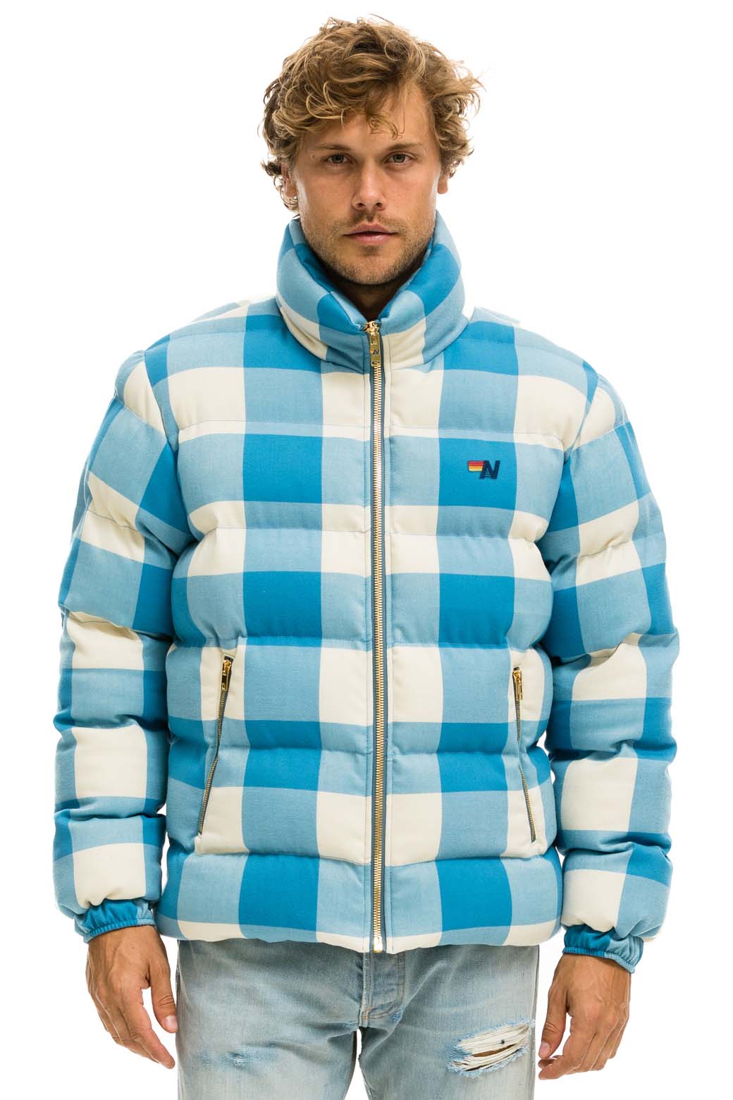 Alternative view of UNISEX PLAID TRAVELER JACKET - SKY PLAID