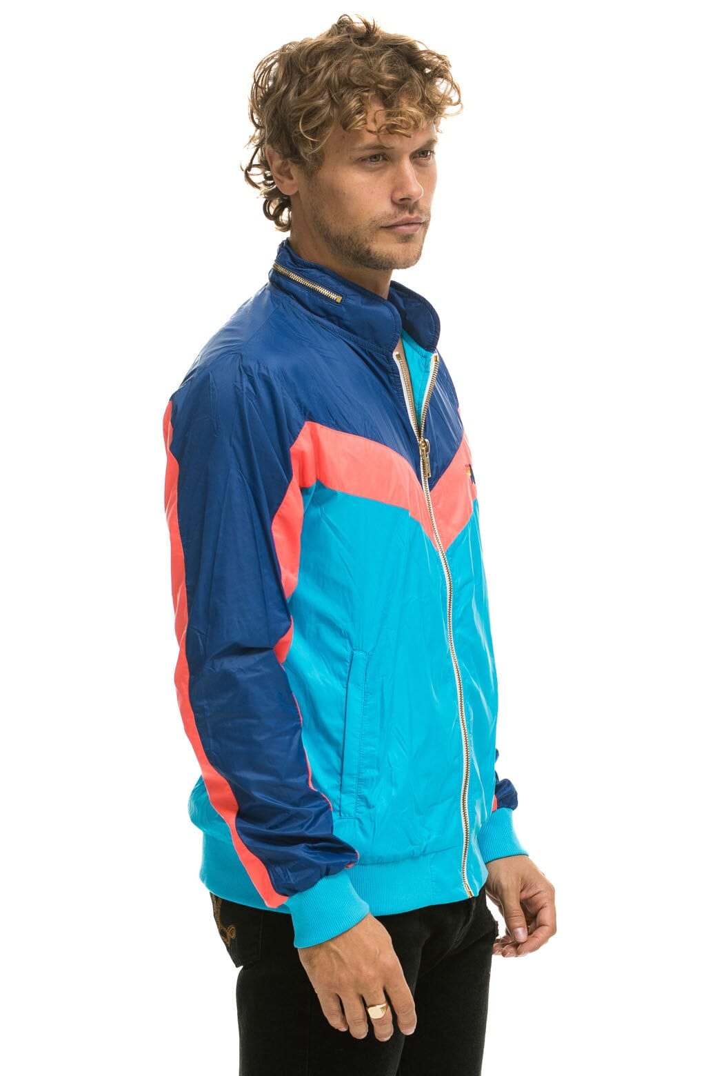 Alternative view of MEN'S WINDBREAKER JACKET- NEON BLUE