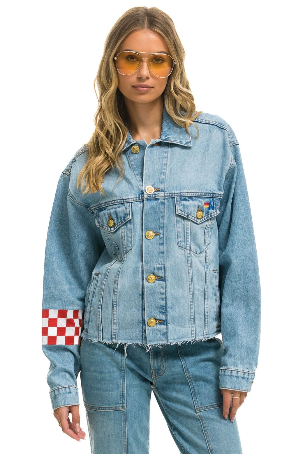 Alternative view of LIVE FREE OVERSIZED CROP DENIM JACKET - SUPER LIGHT