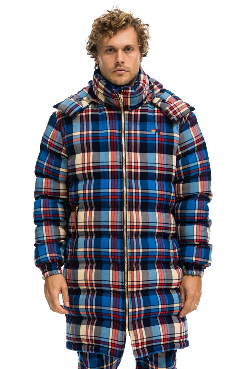 Alternative view of PLAID UNISEX LONG TREKKER JACKET - PATRIOT PLAID