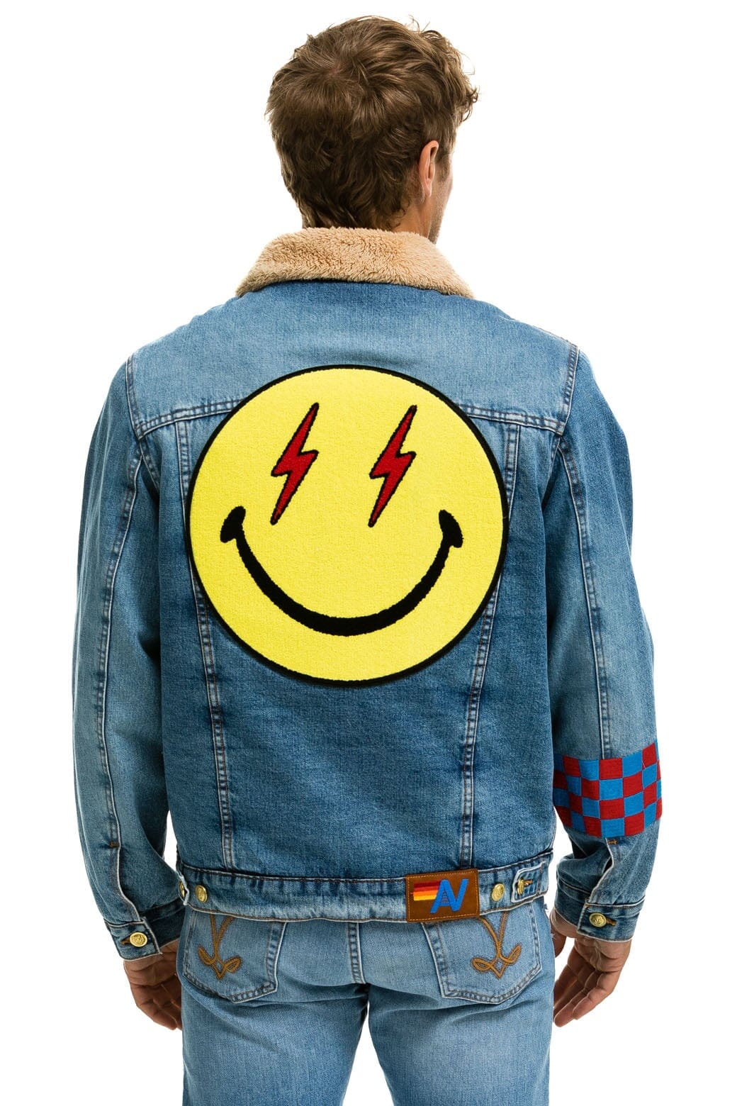 Alternative view of SMALL STOKED BOLT SMILEY RANCH SHERPA DENIM JACKET - SUPER LIGHT