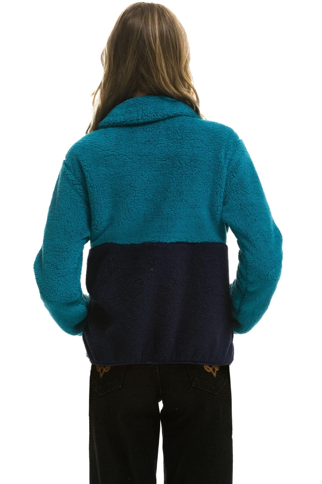 Alternative view of TEDDY APRES HALF ZIP COLOR BLOCK JACKET - CAPRI