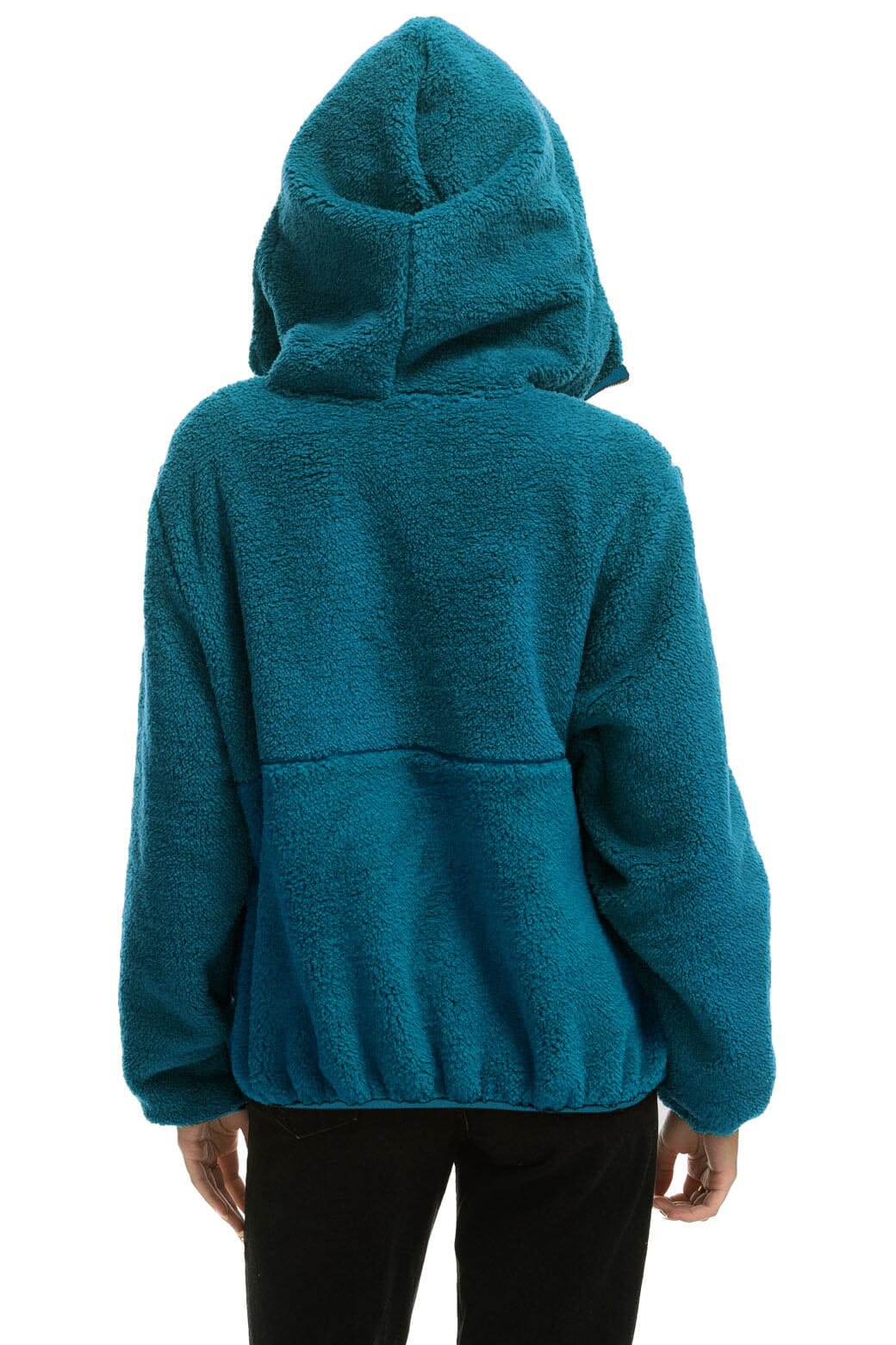 Alternative view of TEDDY UNISEX HOODED HALF ZIP JACKET - CAPRI