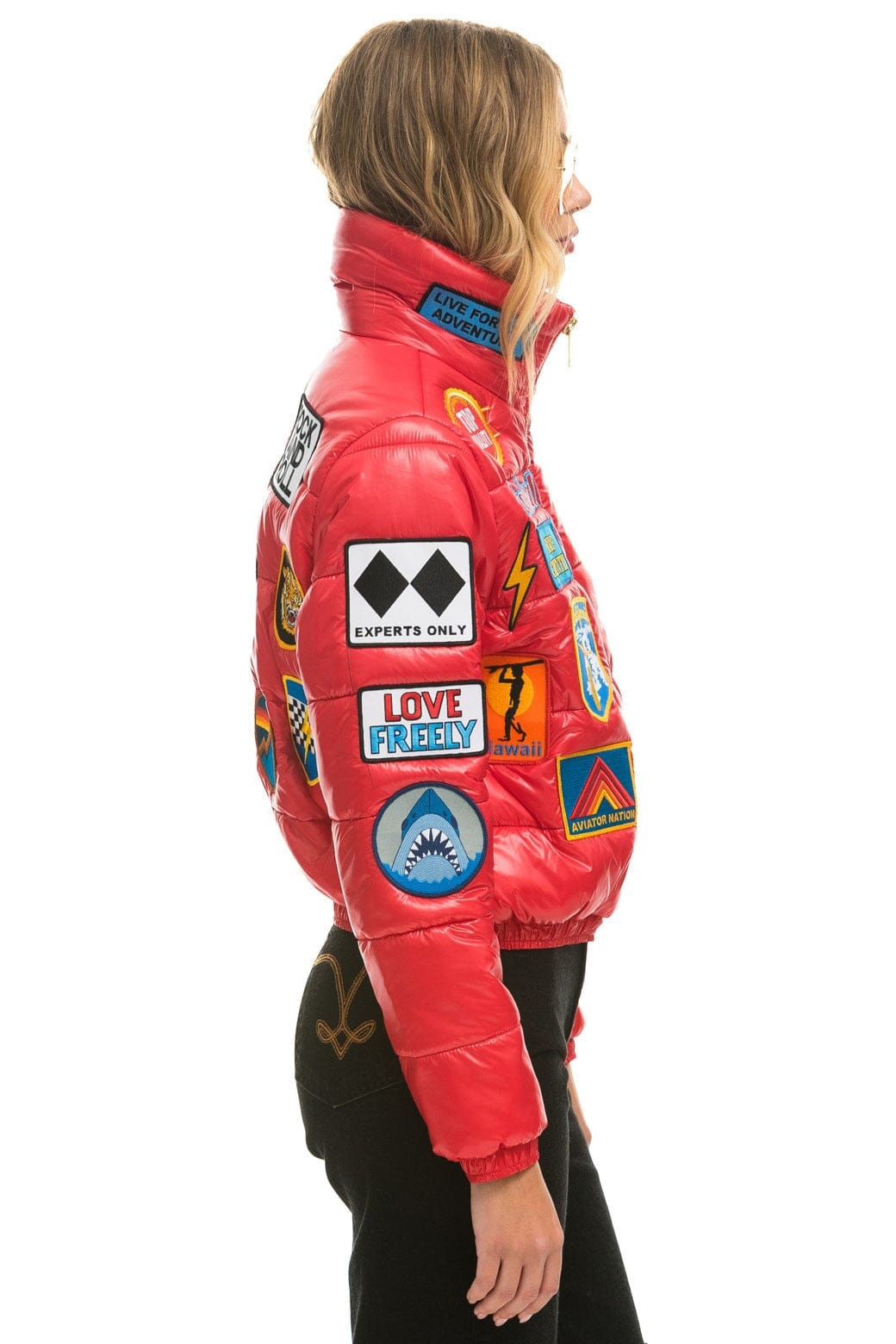 Alternative view of VINTAGE PATCH APRES PUFFER JACKET - CHERRY GLOSSY