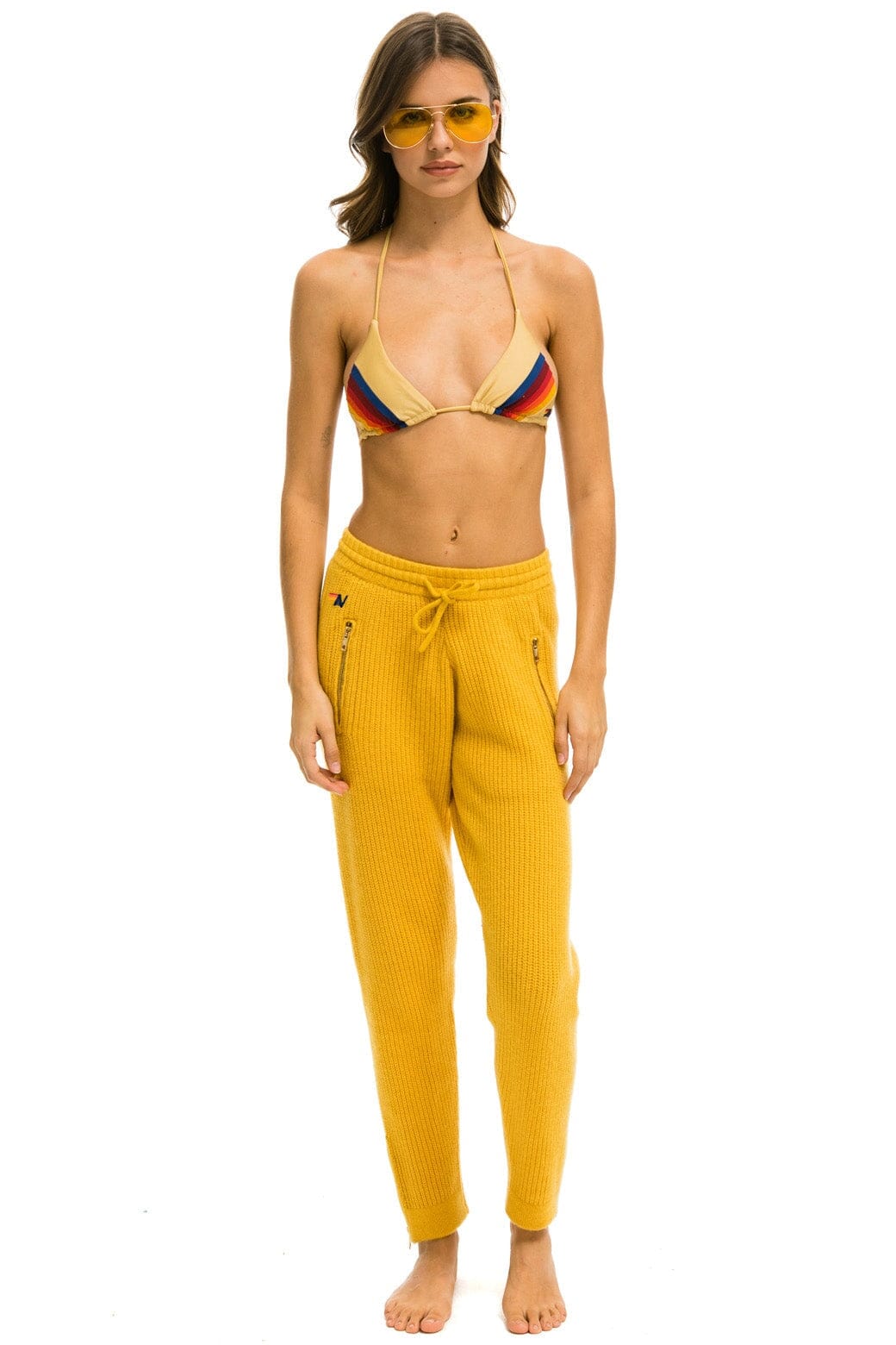 VINTAGE CABIN CASHMERE SWEATER PANT - GOLD