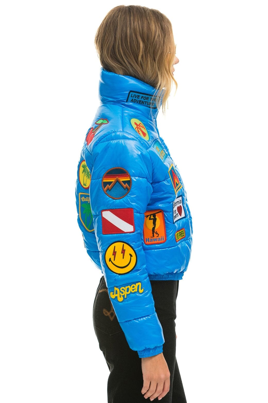 Alternative view of VINTAGE PATCH APRES PUFFER JACKET - BLUE CINA GLOSSY
