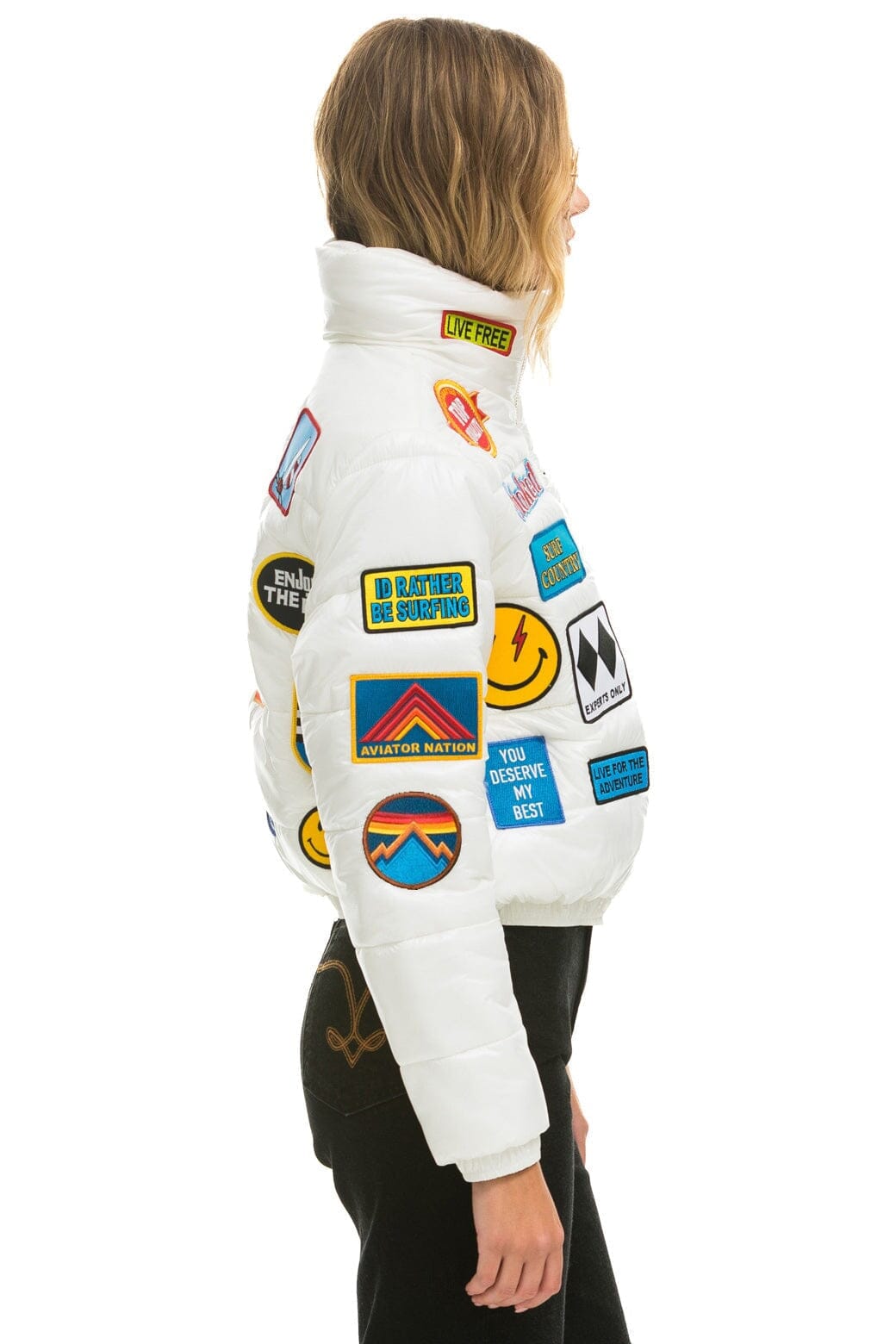 Alternative view of VINTAGE PATCH APRES PUFFER JACKET - WHITE GLOSSY