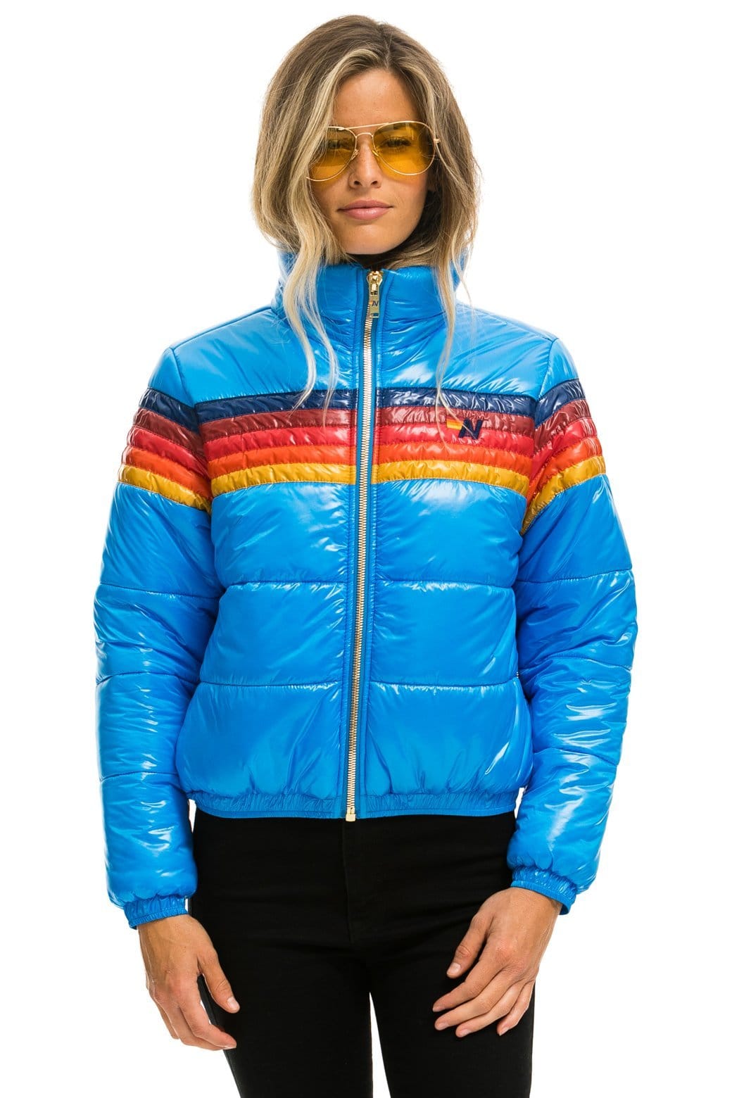 5 STRIPE APRES PUFFER JACKET - GLOSSY BLUE