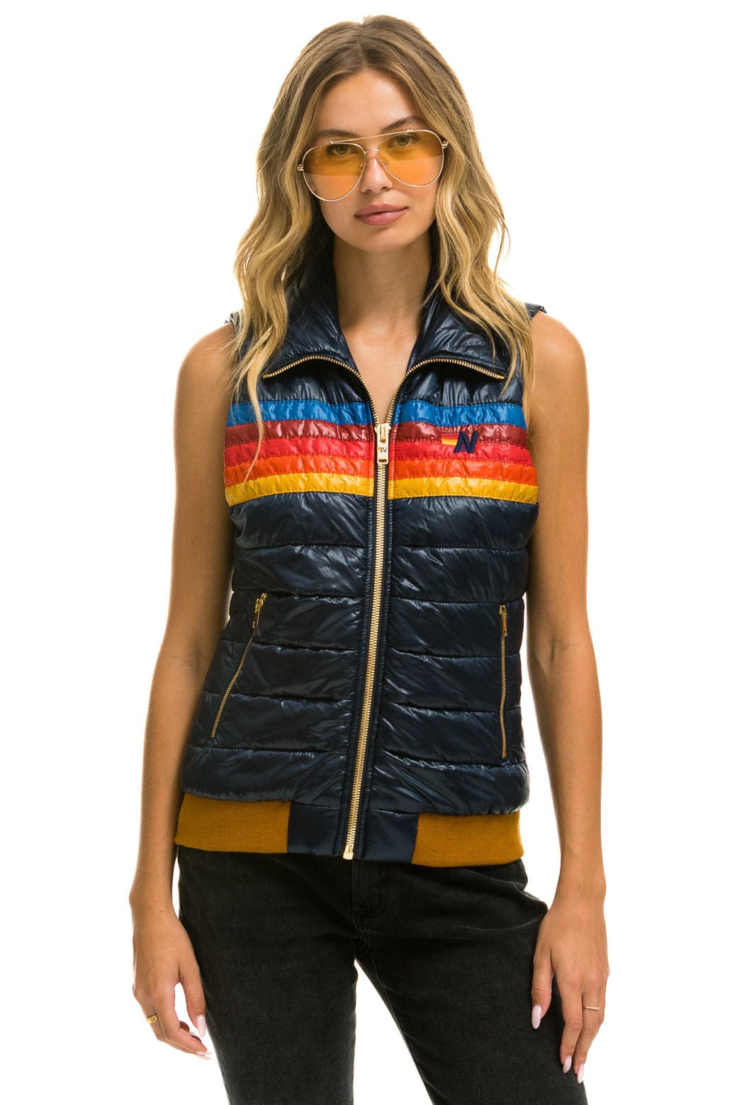 Alternative view of WOMEN'S 5 STRIPE VEST - GLOSSY NAVY