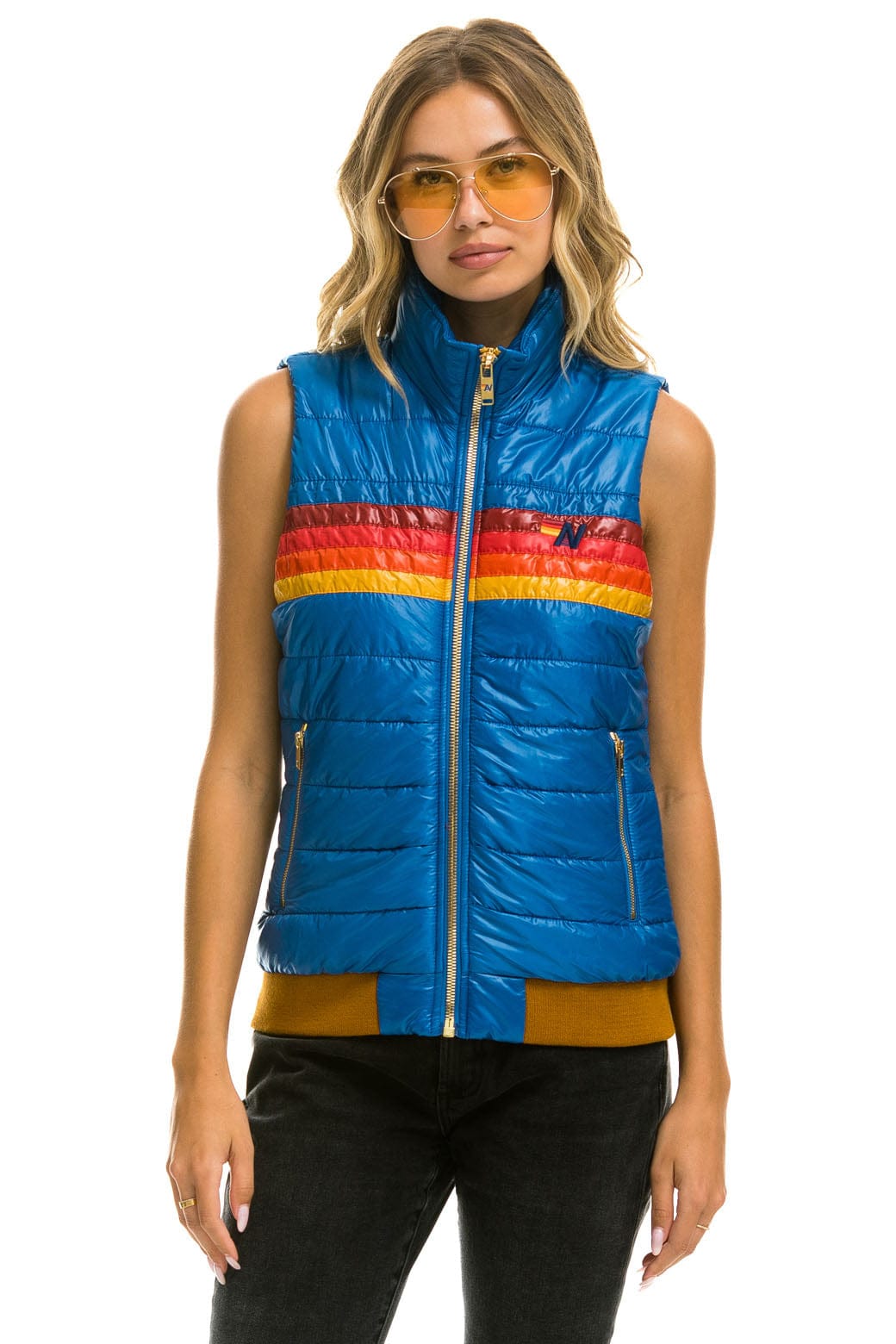 Alternative view of WOMEN'S 5 STRIPE VEST - GLOSSY SNORKEL BLUE